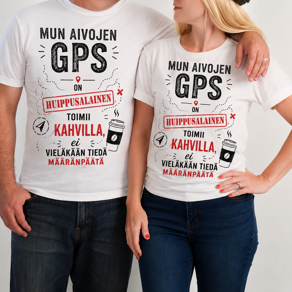 Mun Aivojen GPS On Huippusalainen – Hauska Kahvalla Toimiva T-Paita