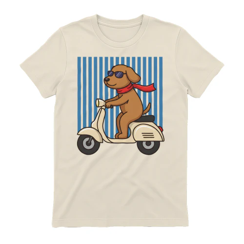 Cool Dog Riding Scooter Graphic T-Shirt