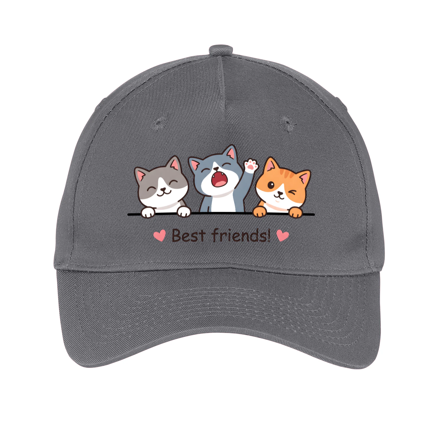 Cute Cat Best Friends Embroidered Baseball Cap