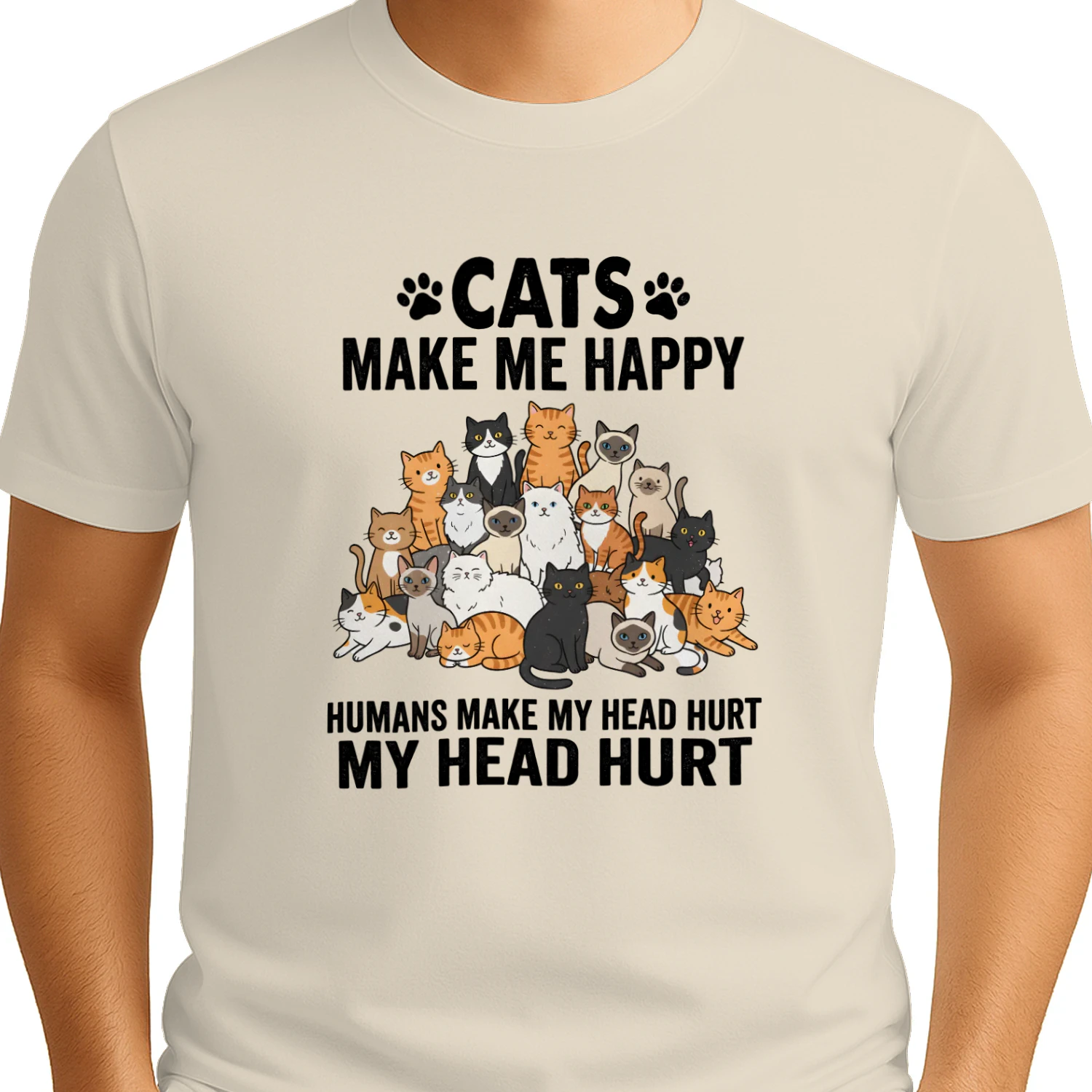 Cats Make Me Happy T-Shirt