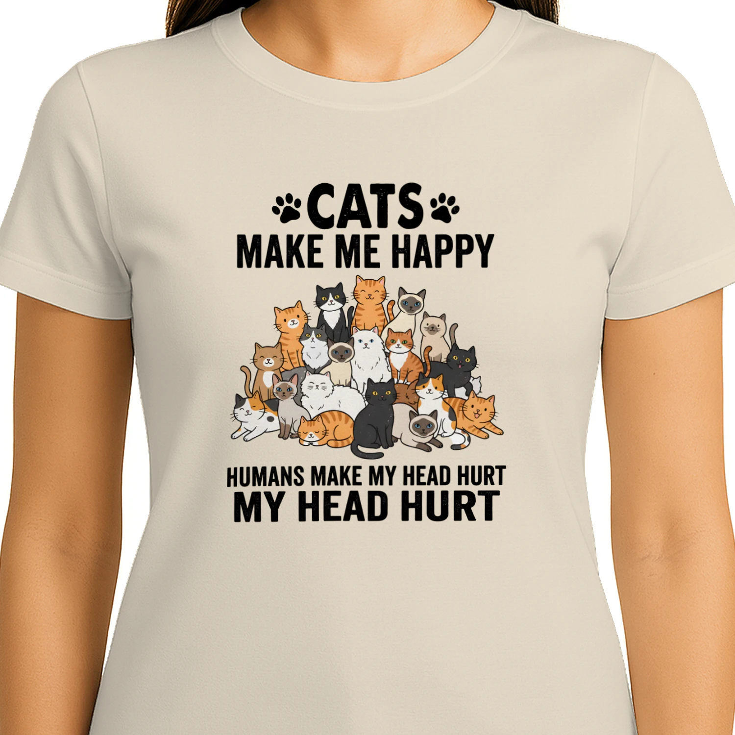 Cats Make Me Happy T-Shirt