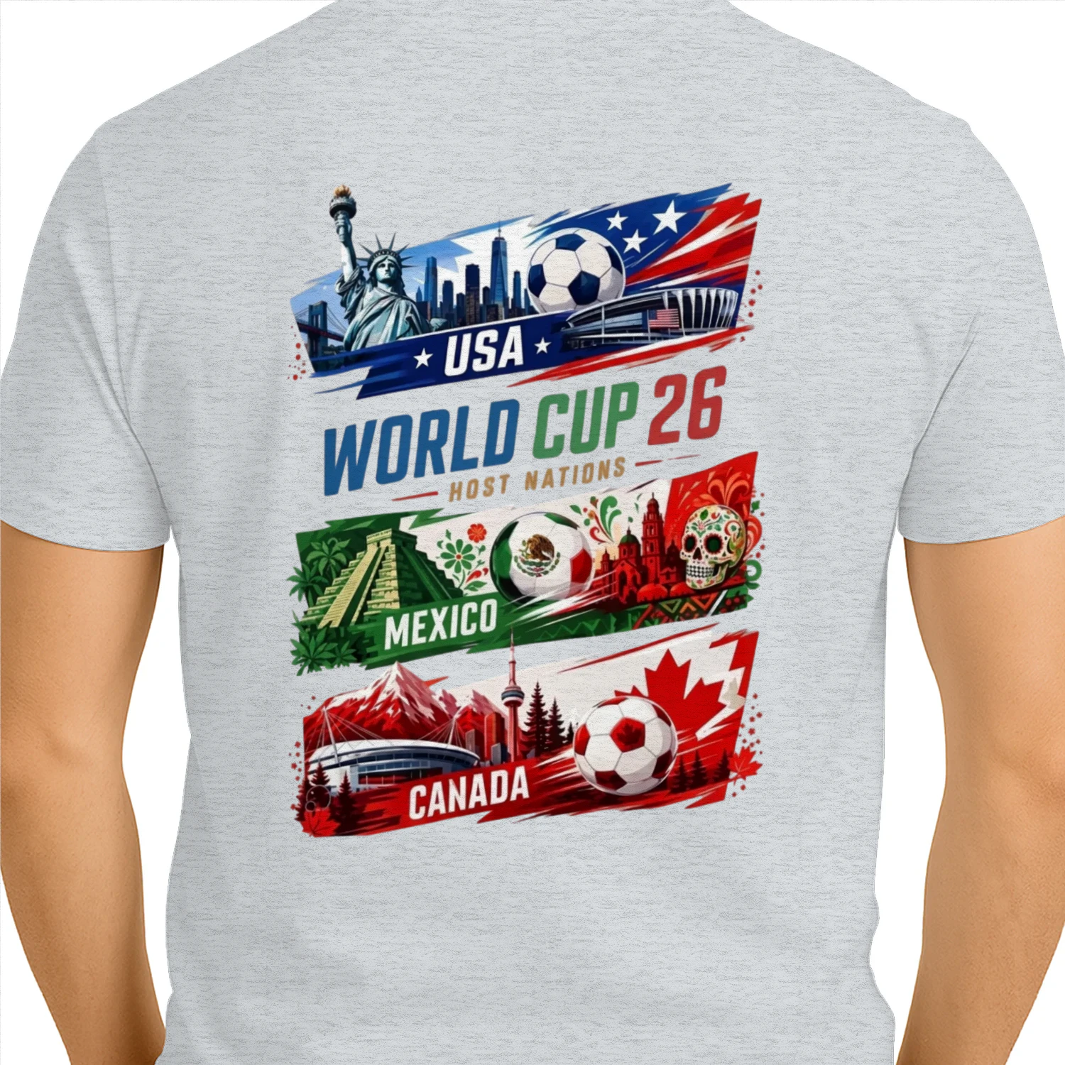 World Cup 2026 Host Nations Graphic T-Shirt 