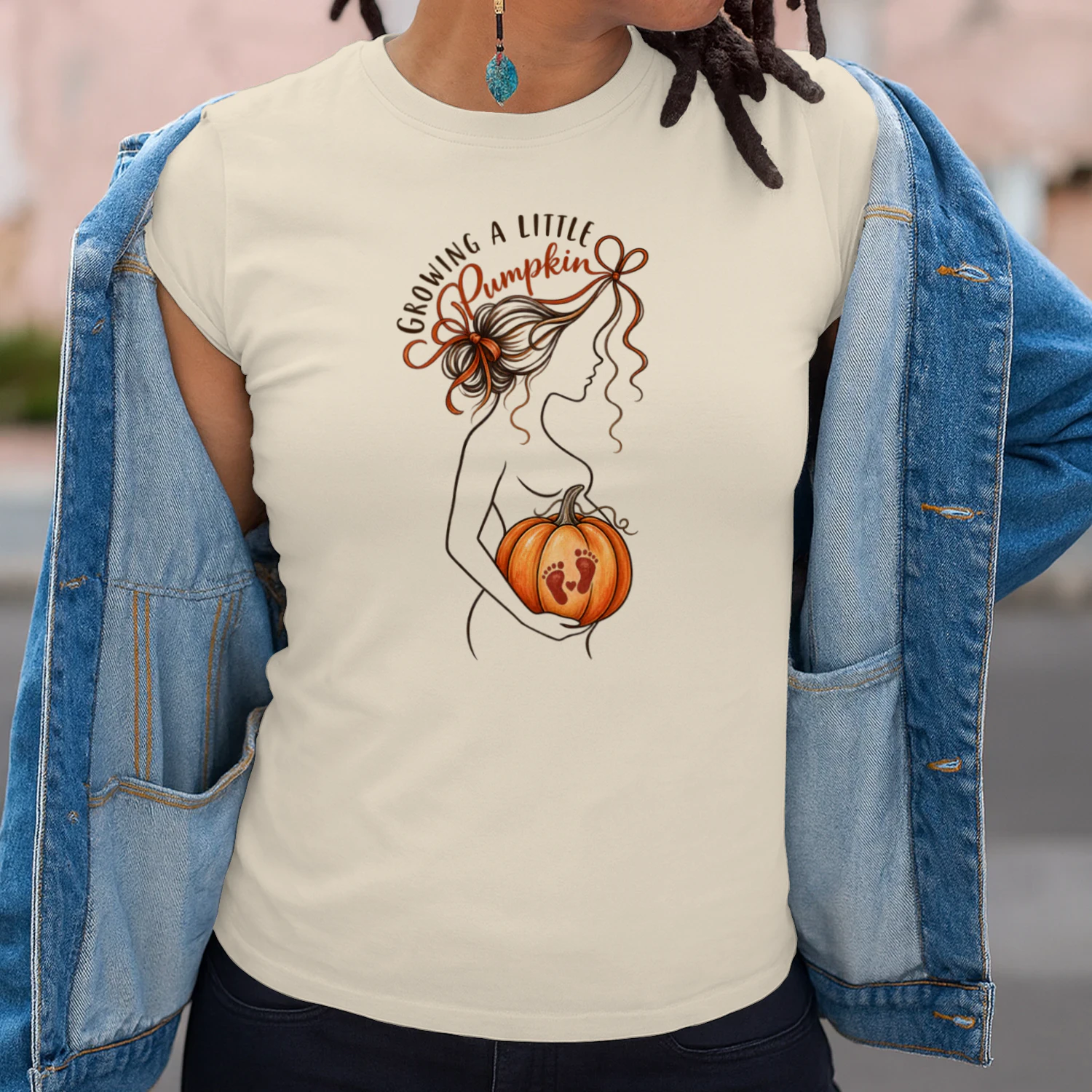 Growing a Little Pumpkin Shirt, Fall Pregnancy Tee, Maternity Shirt for Expecting Mom, Unisex Jersey Short Sleeve Tee
