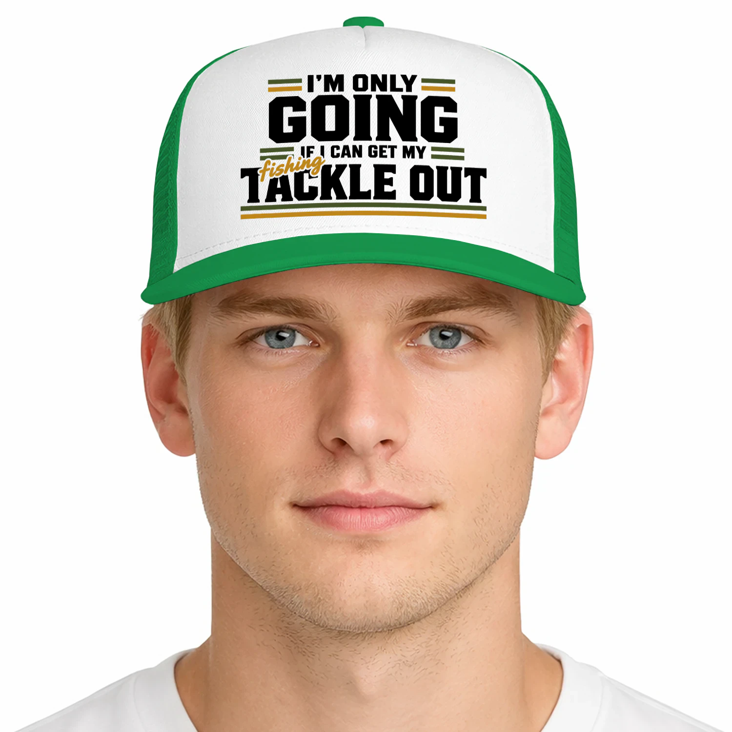 Snapback Trucker Cap Fishing Tackle Out