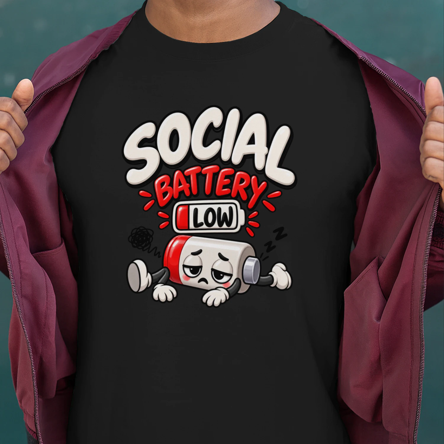 SOCIAL_BATTERY_LOW_TSHIRT