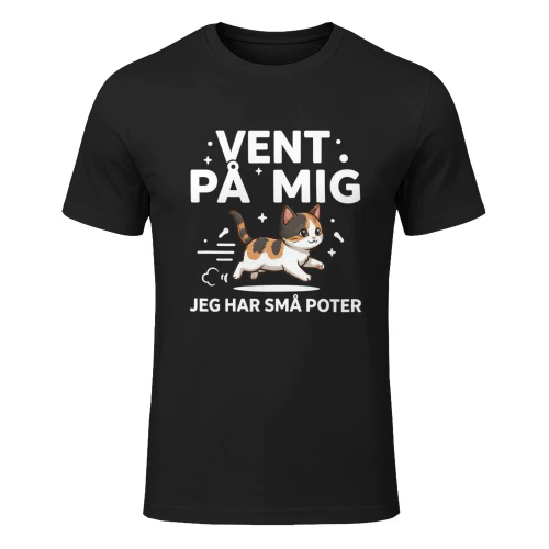 Wait for me white Danish-"VENT PÅ MIG, JEG HAR SMÅ POTER"