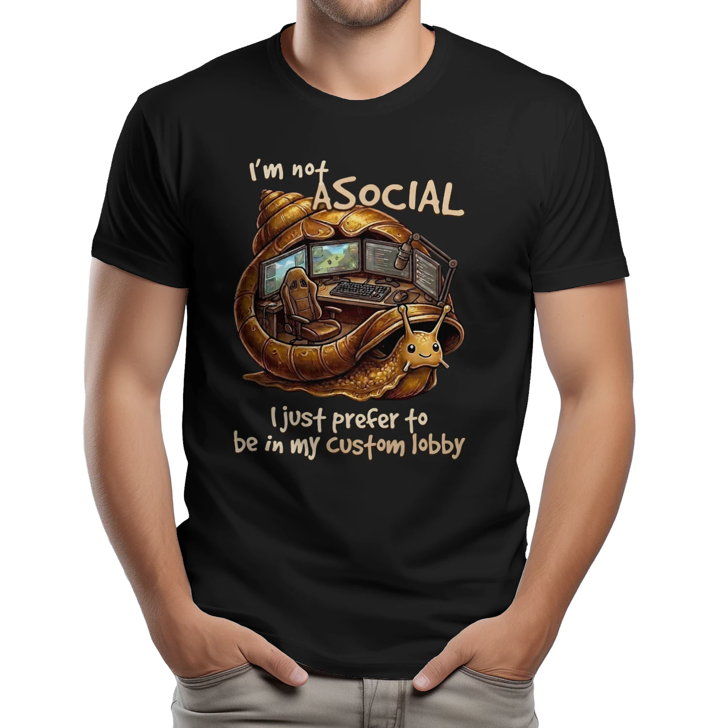 Im Not Asocial -Black Tee 🌎
