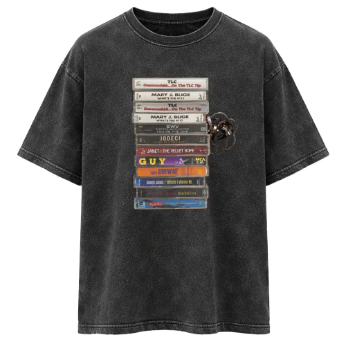 Vintage 90s R&B cassette print T-shirt, 