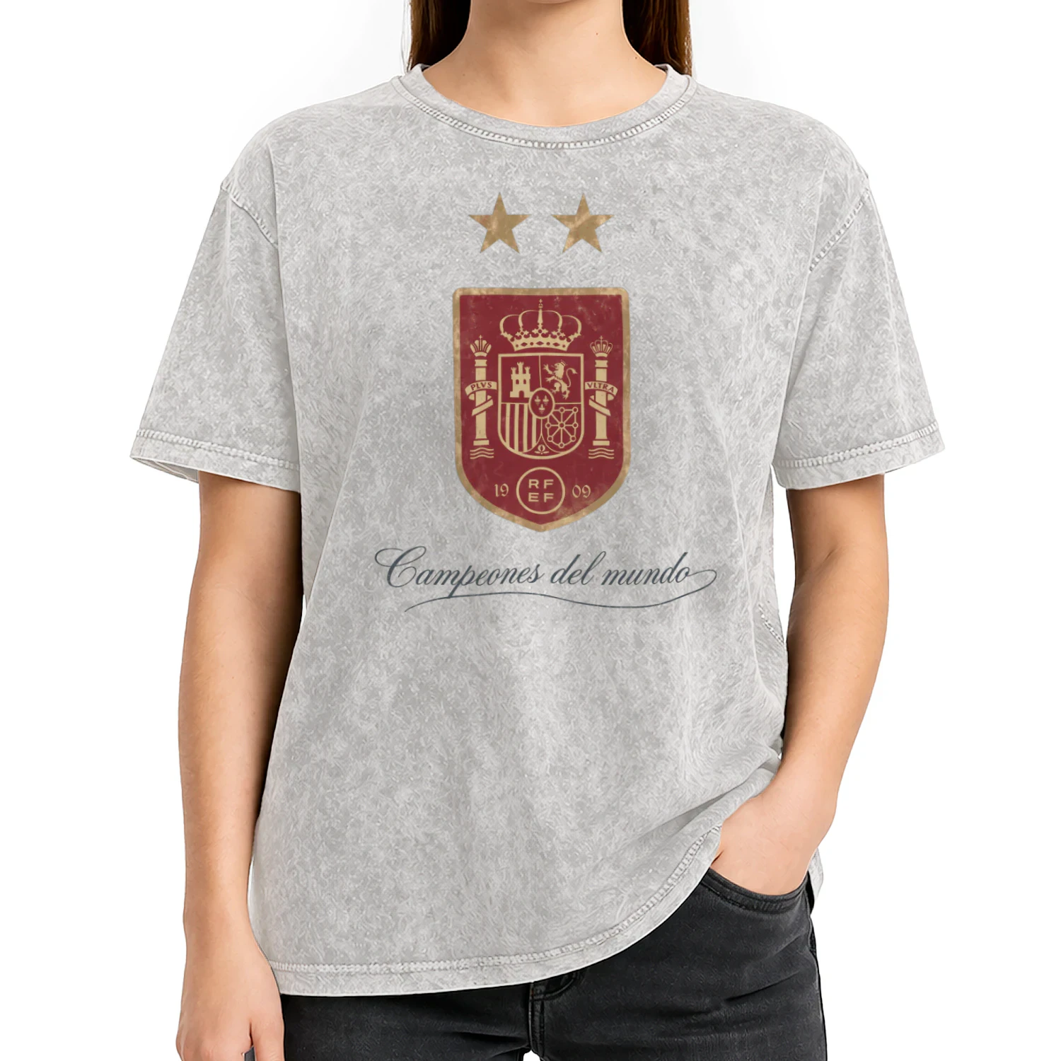 Crew Neck T-shirt-España campeón del mundo-