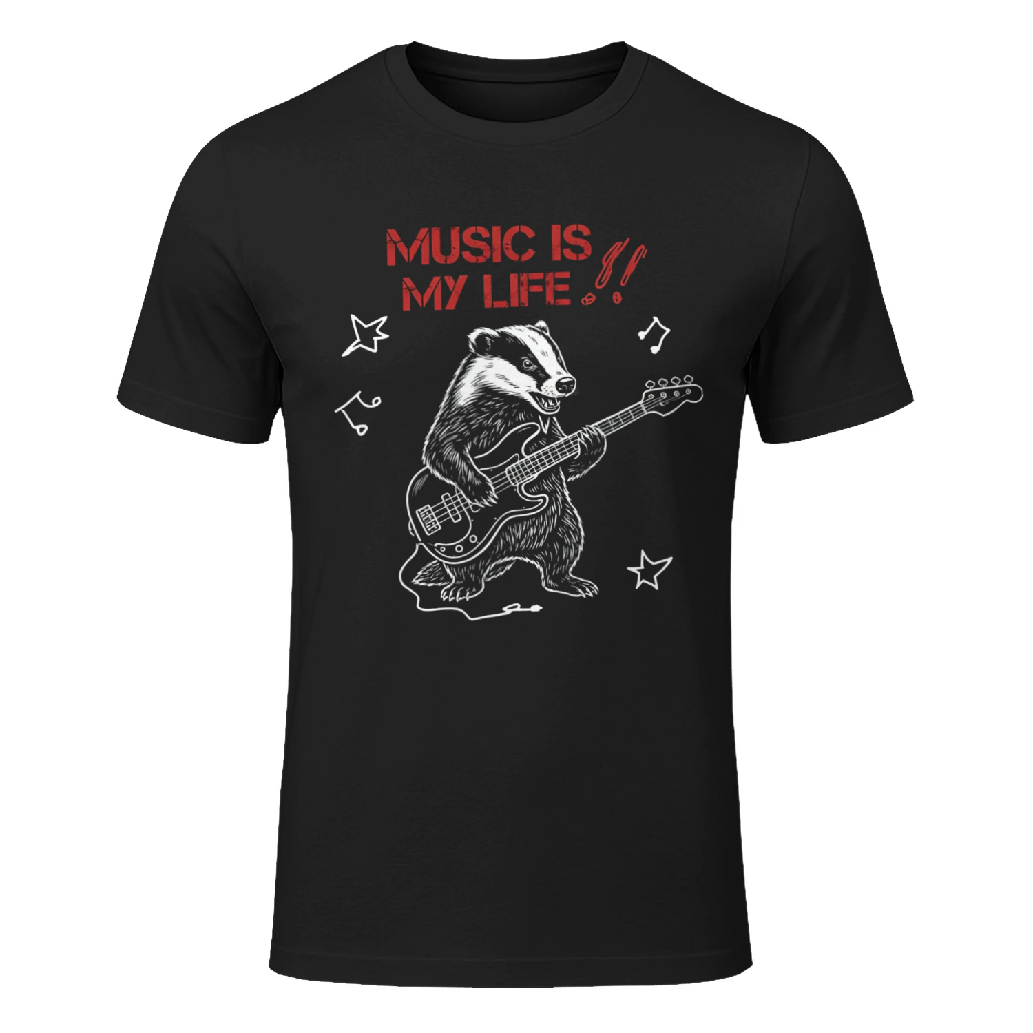 Music is my life. for German -Musik ist mein Leben -Badger- Black
