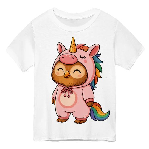 Cool Owl in Unicorn Costume  