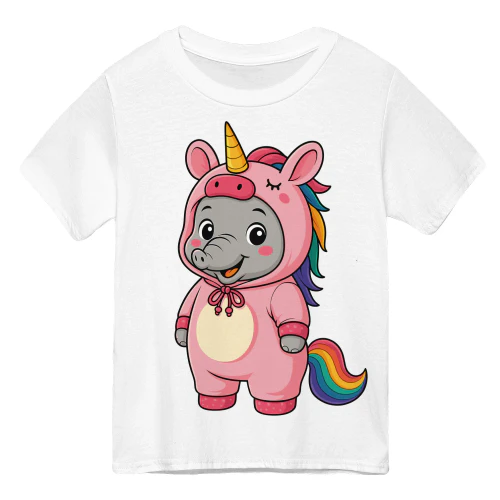 Cool Elephant in Unicorn Costume  