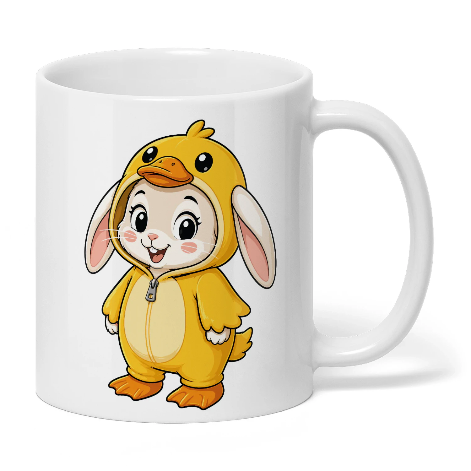 Kawaii Rabbit in a Duck Costume Mug
