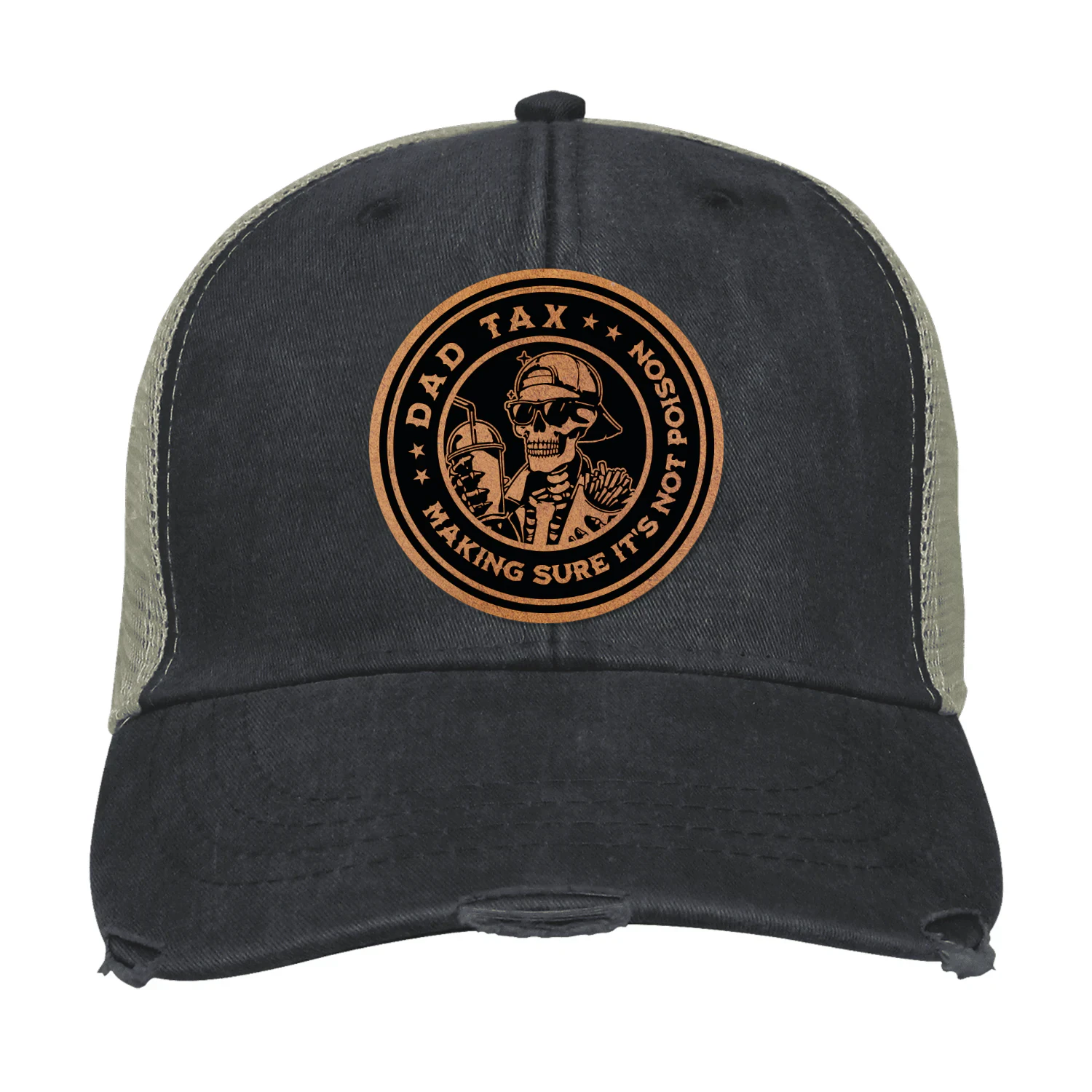 Dad Tax Making Sure It's Not Poison Distressed Ollie Cap - Circle Patch