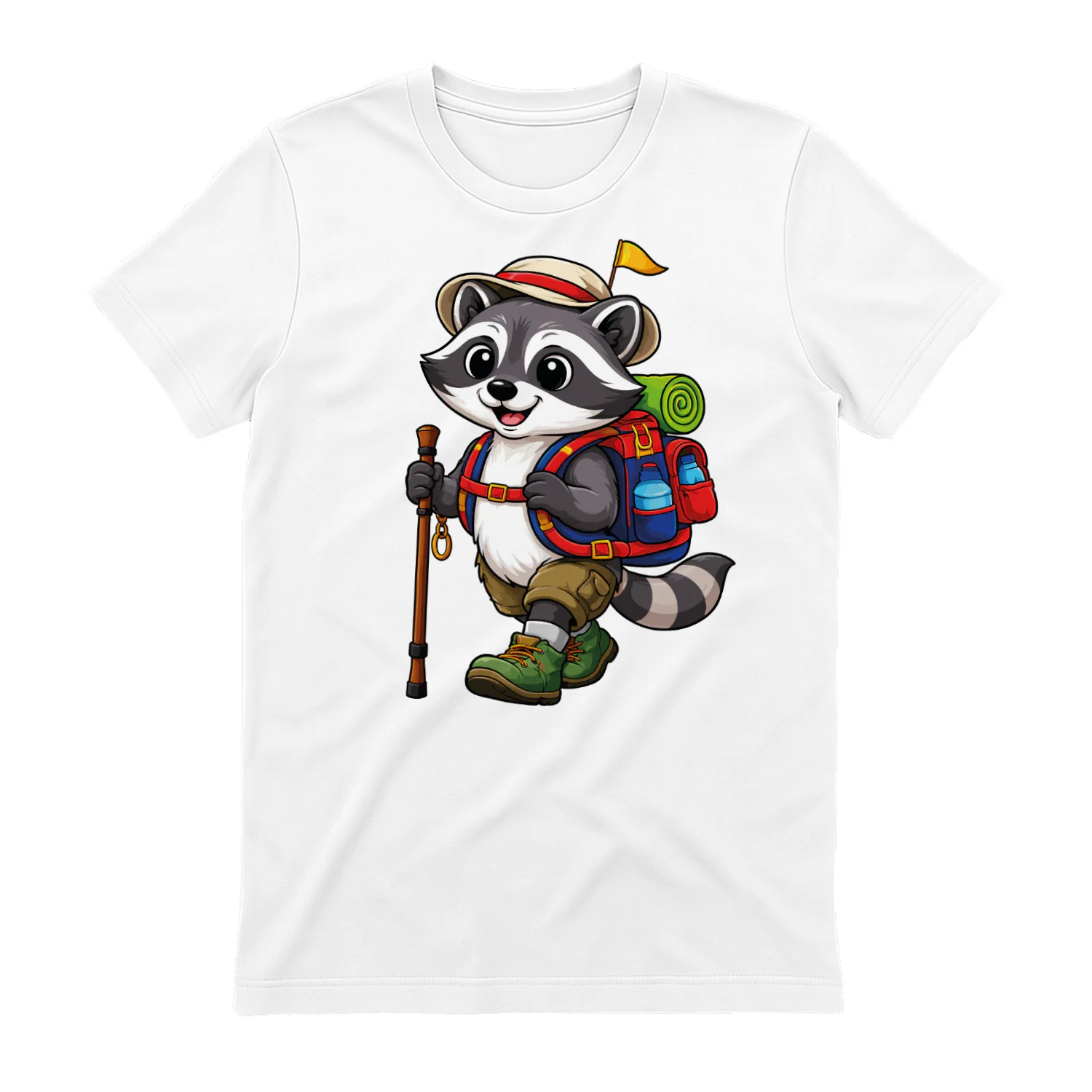 Racoon Backpacking Mountain Racoon Hiking T-Shirt for Men