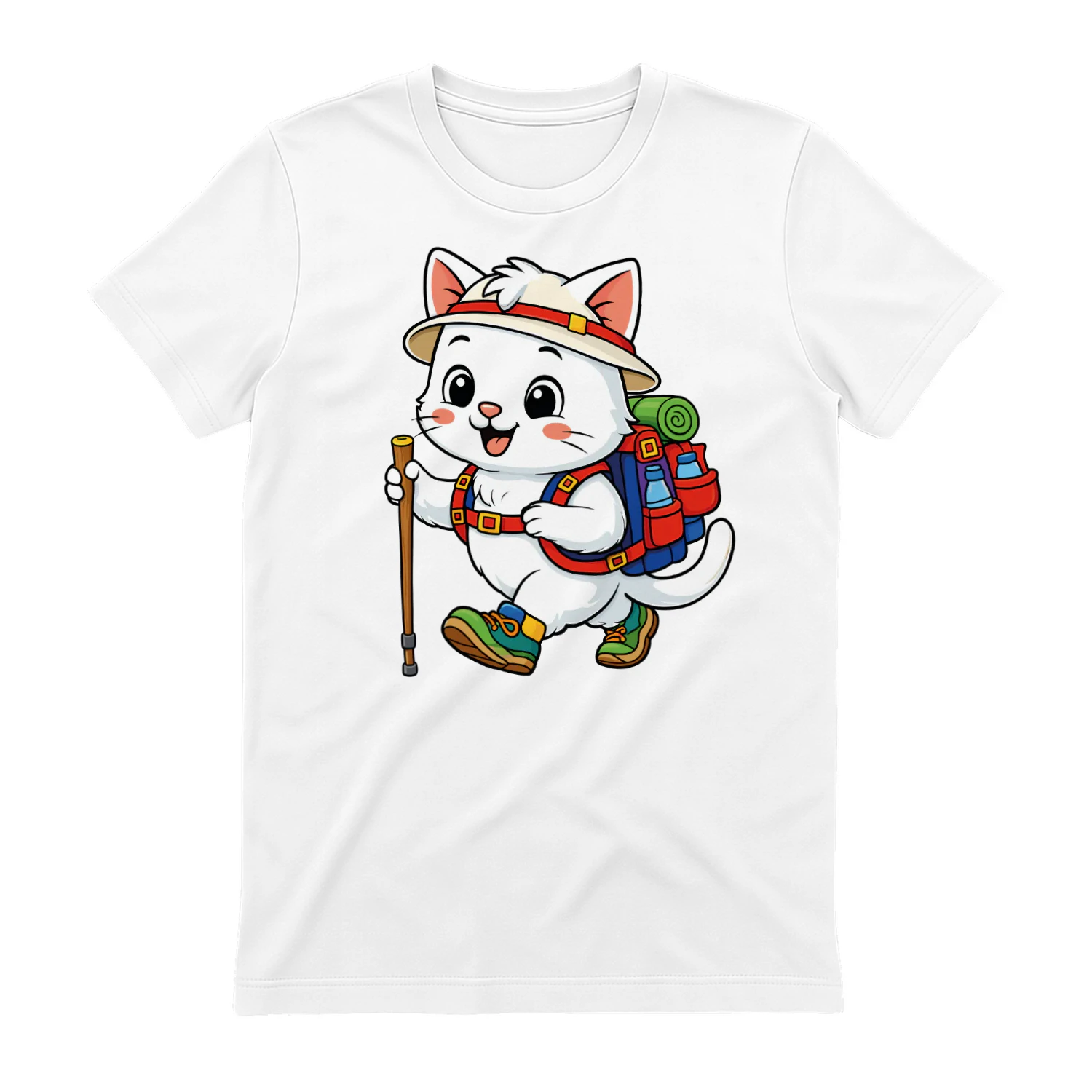 Cat Backpacking Mountain Cat Hiking T-Shirt for Men