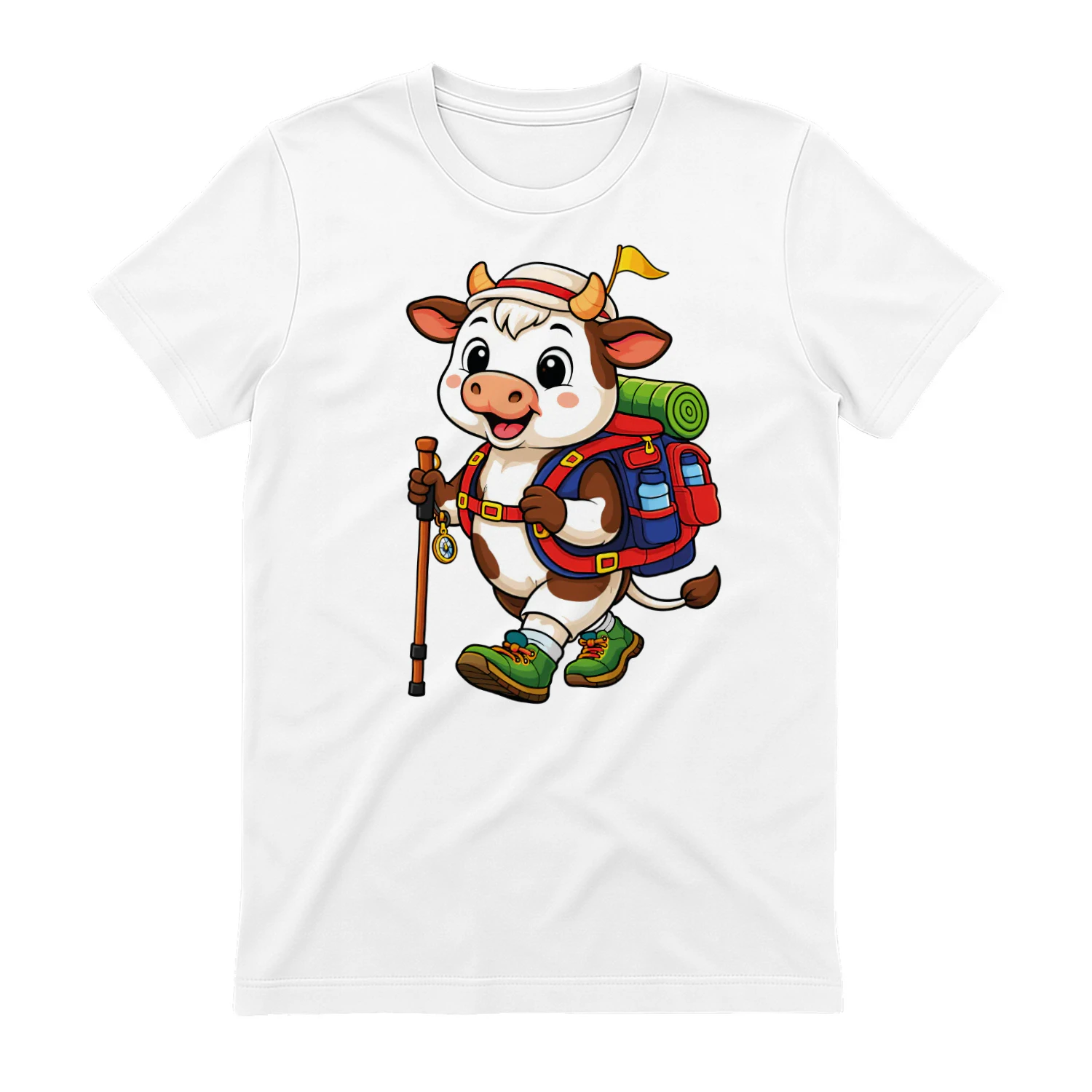 Cow Backpacking Mountain Cow Hiking T-Shirt for Men