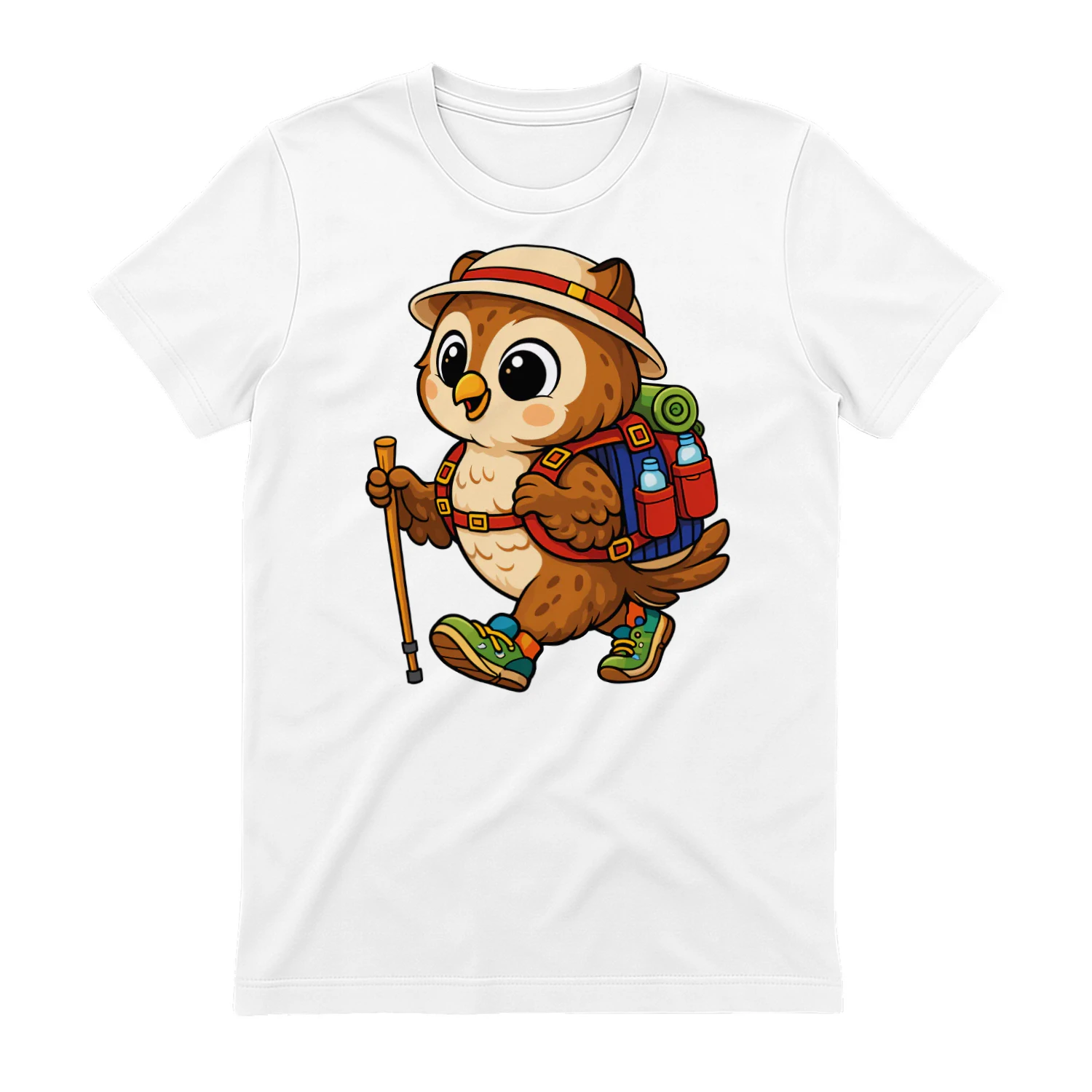 Owl Backpacking Mountain Owl Hiking T-Shirt for Men