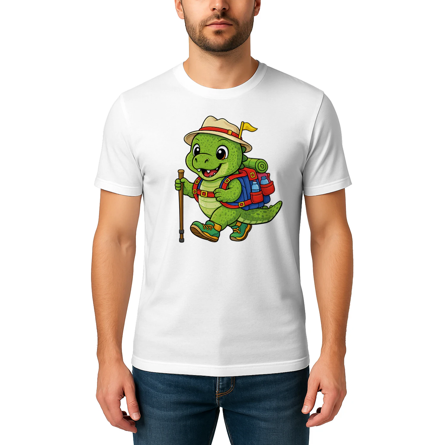 Crocodile Backpacking Mountain Crocodile Hiking T-Shirt for Men