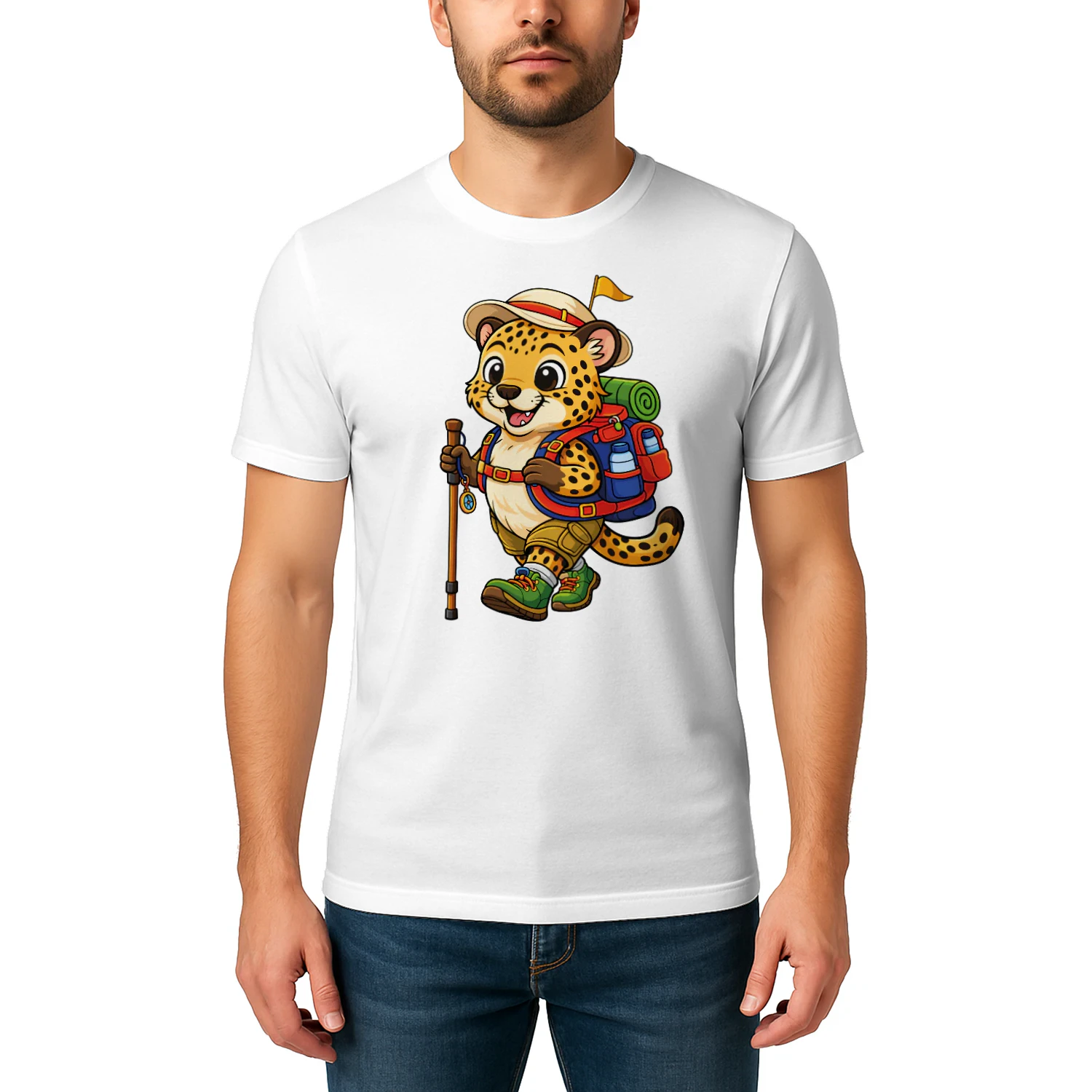 Cheetah Backpacking Mountain Cheetah Hiking T-Shirt for Men