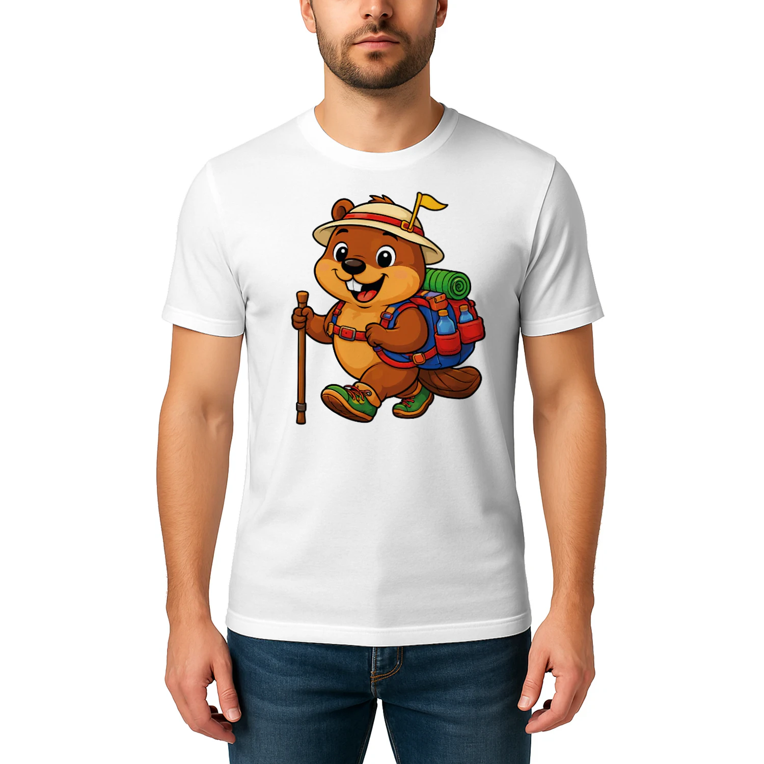 Beaver Backpacking Mountain Beaver Hiking T-Shirt for Men