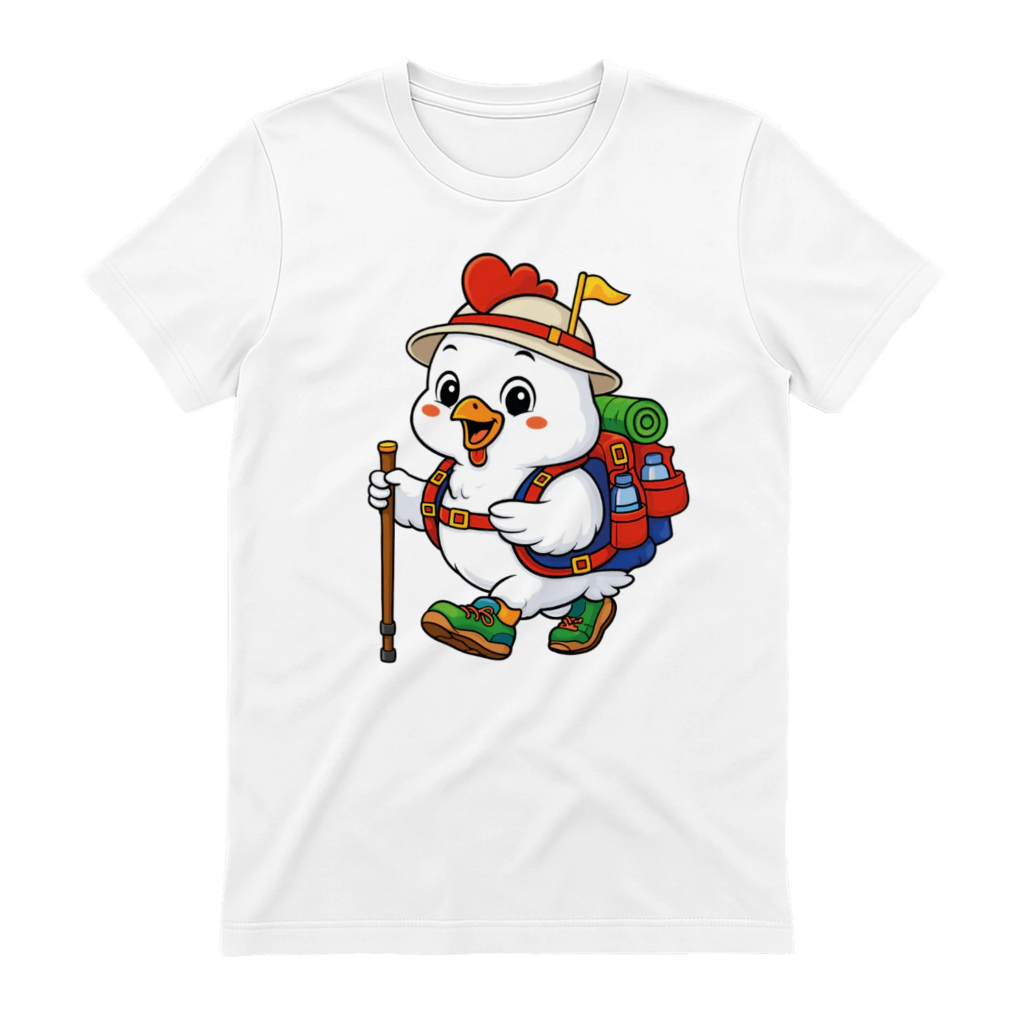 Chicken Backpacking Mountain Chicken Hiking T-Shirt for Women