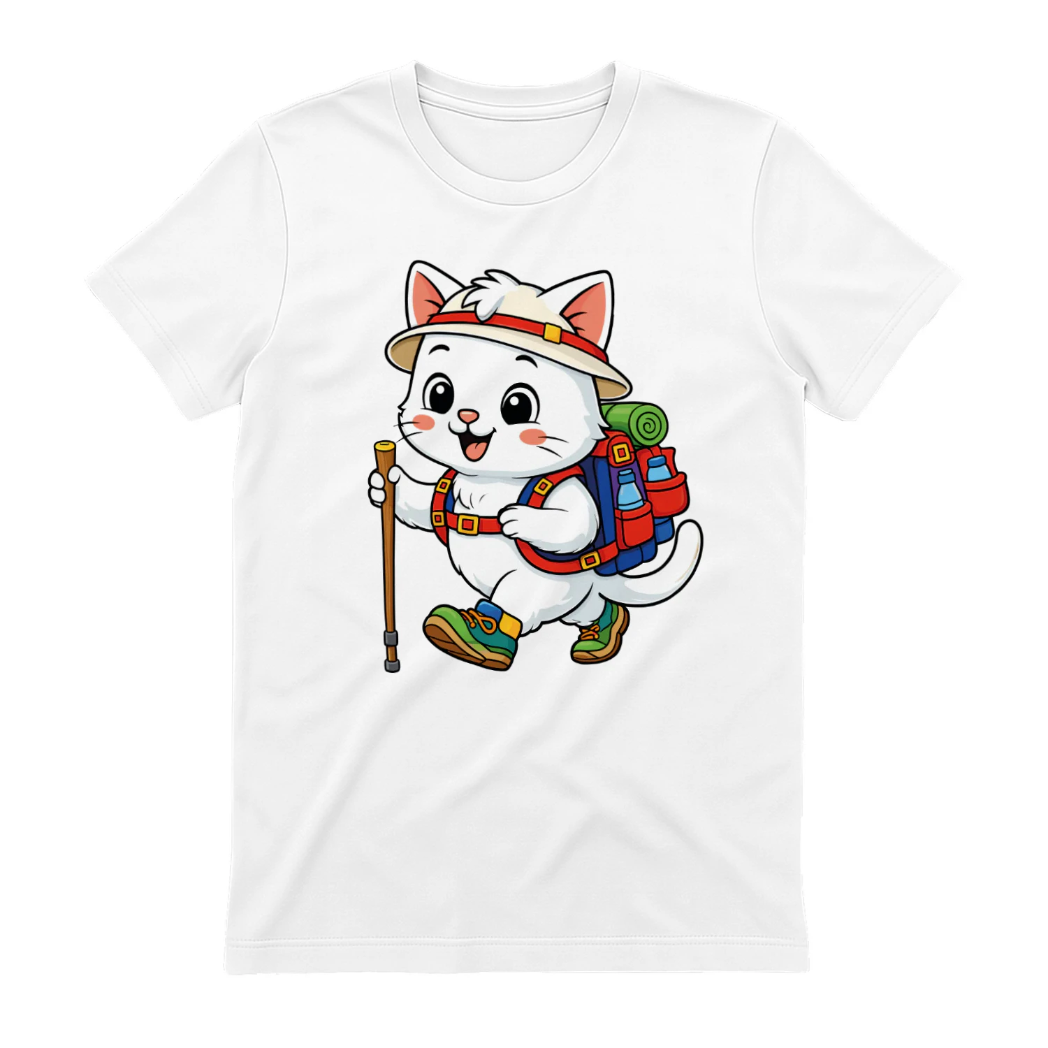 Cat Backpacking Mountain Cat Hiking T-Shirt for Women