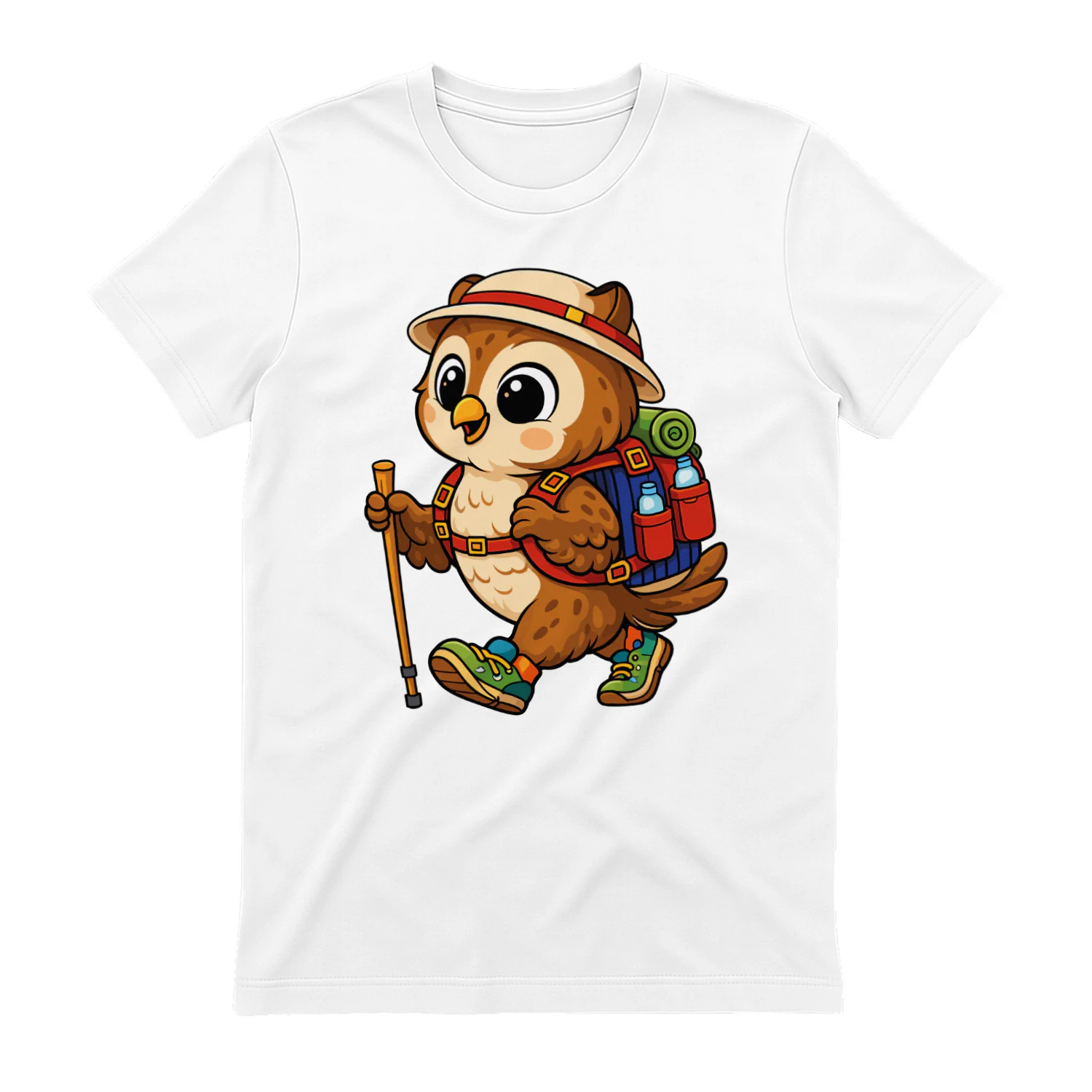 Owl Backpacking Mountain Owl Hiking T-Shirt for Women