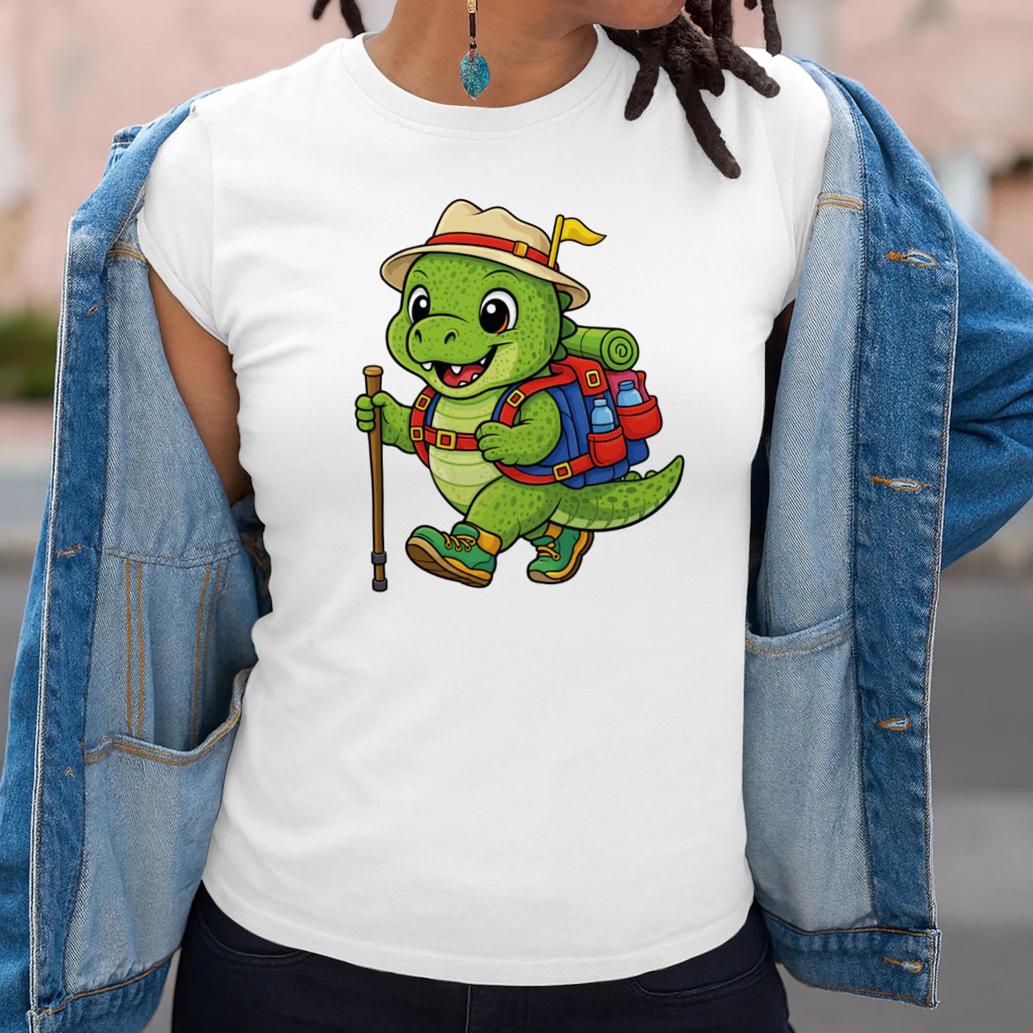 Crocodile Backpacking Mountain Crocodile Hiking T-Shirt for Women