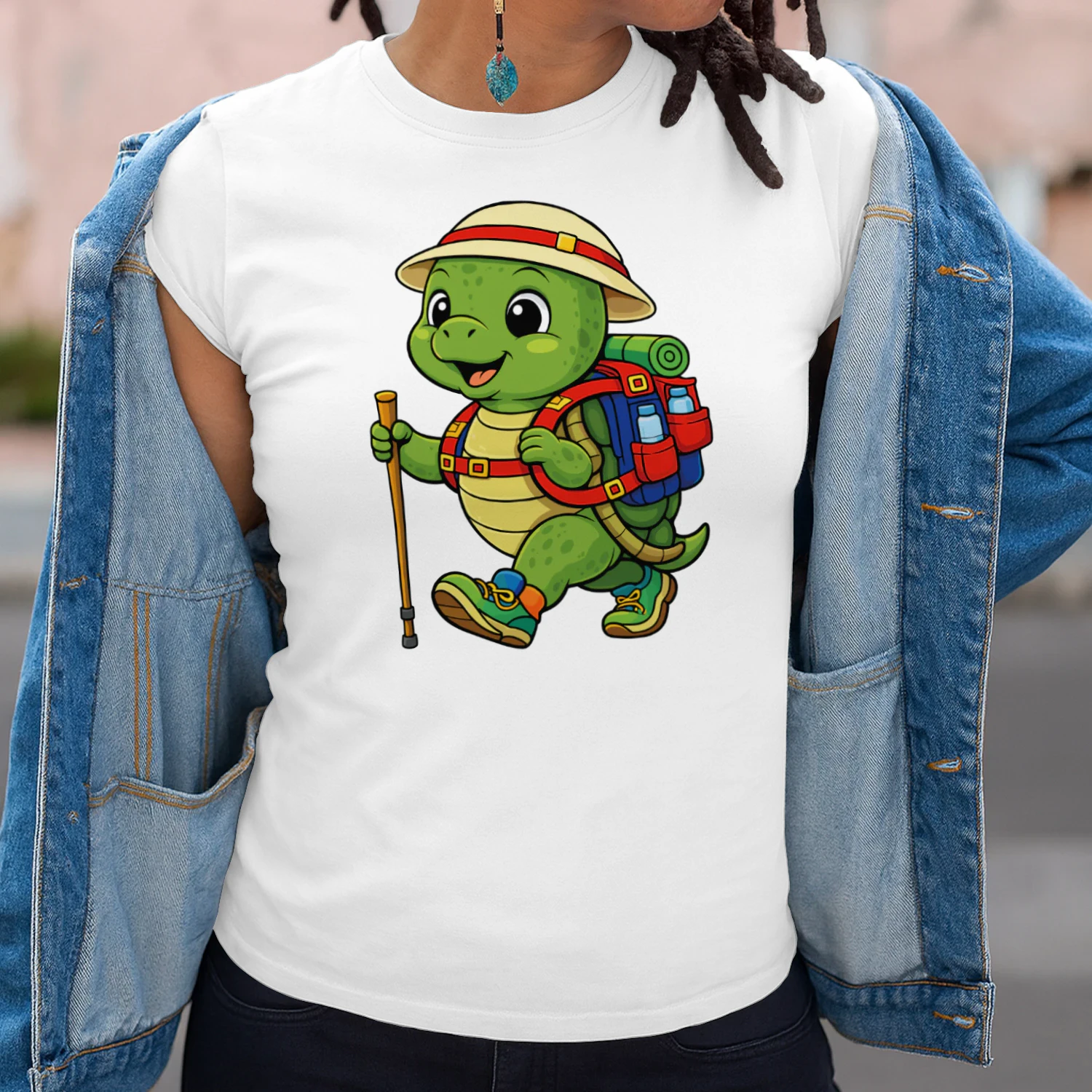Turtule Backpacking Mountain Turtule Hiking T-Shirt for Women