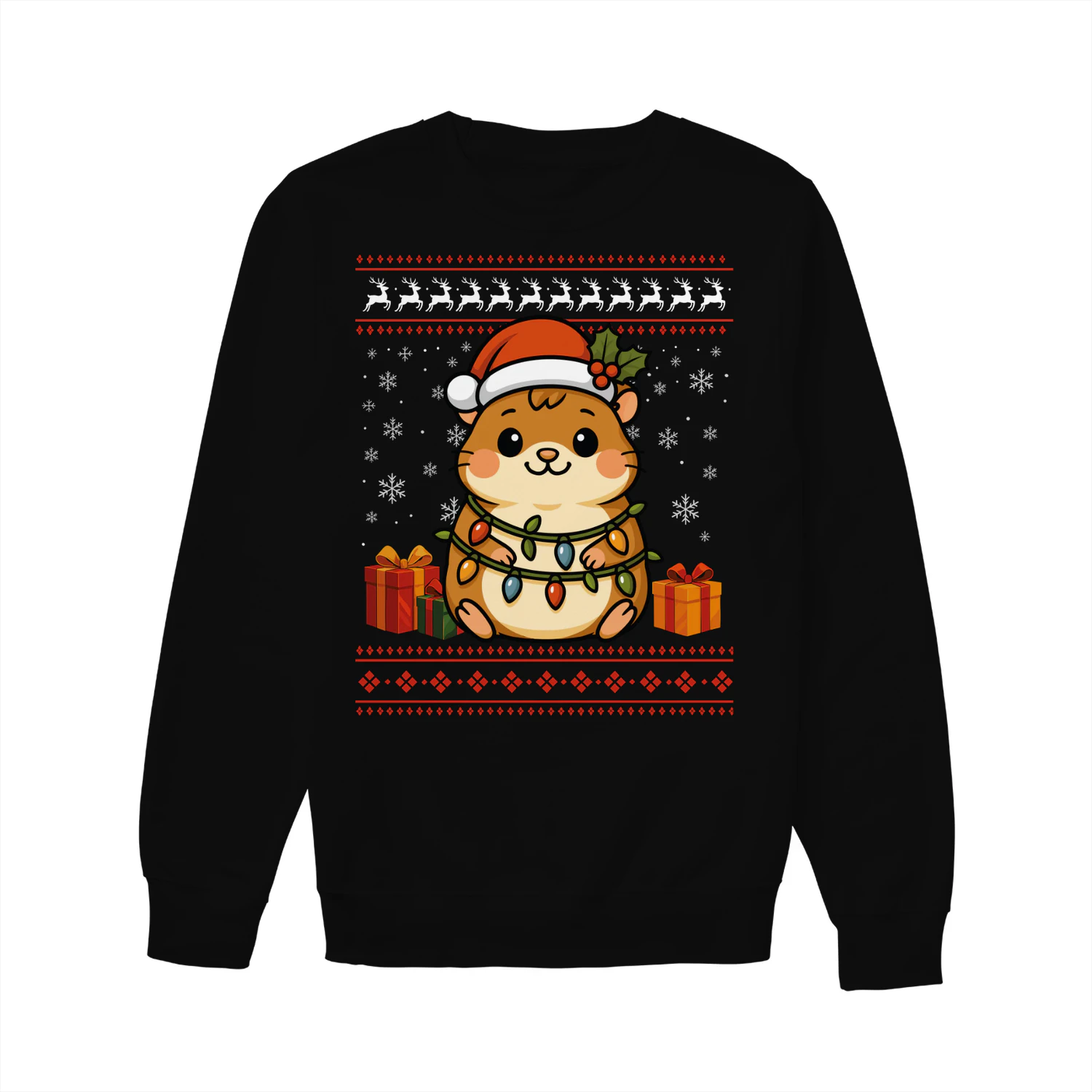 Hamster Christmas Ugly Sweater Hamster Graphic Sweatshirt for Unisex