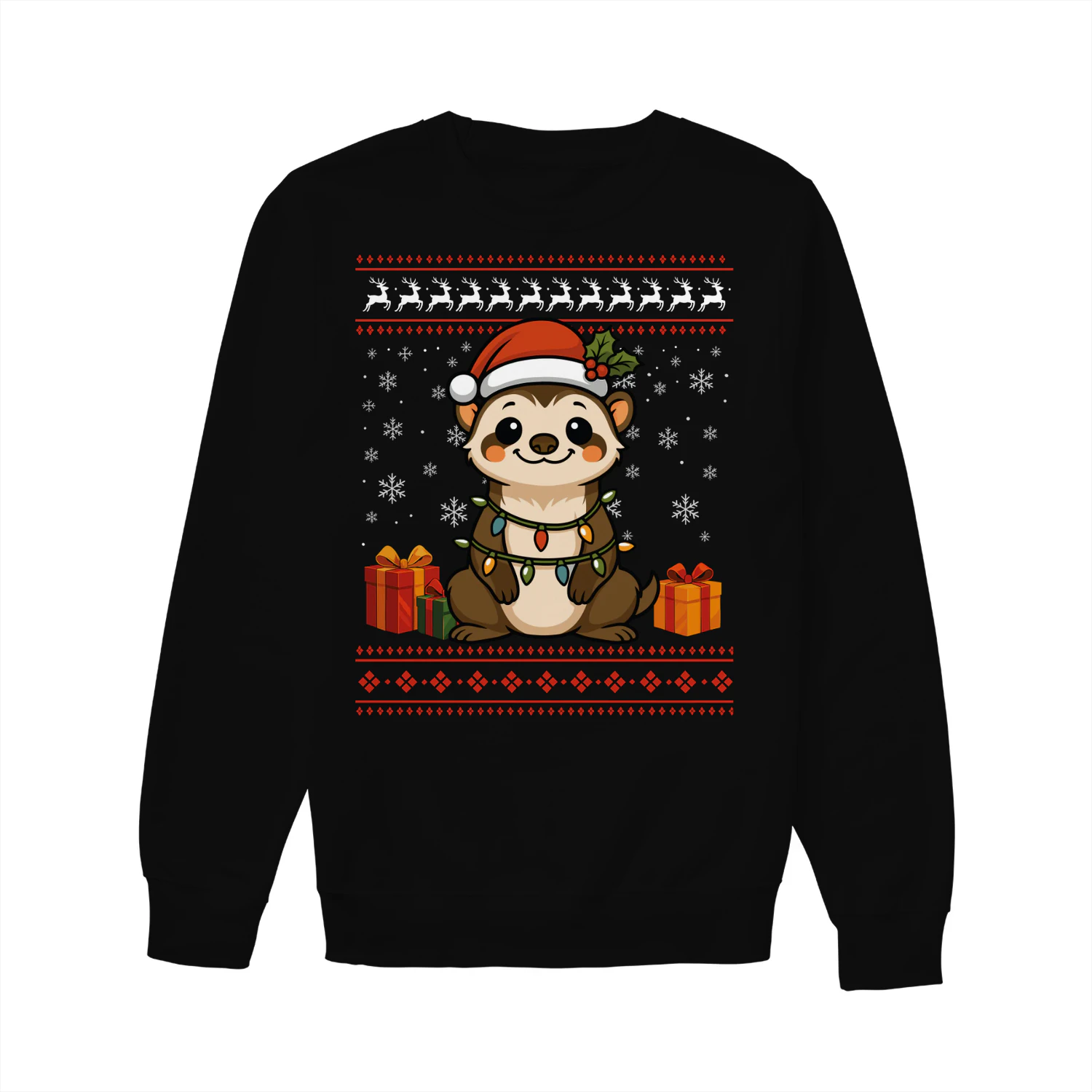 Ferret Christmas Ugly Sweater Ferret Graphic Sweatshirt for Unisex