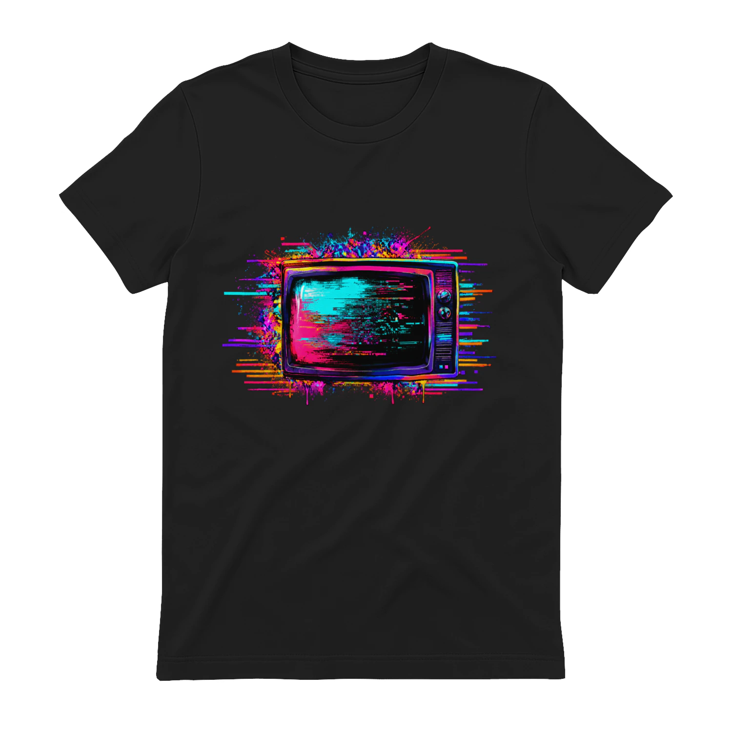 Channel Zero Glitch TV PNG, Neon Retro Television, Cyberpunk Vaporwave Art, Glitchcore Streetwear Graphic
