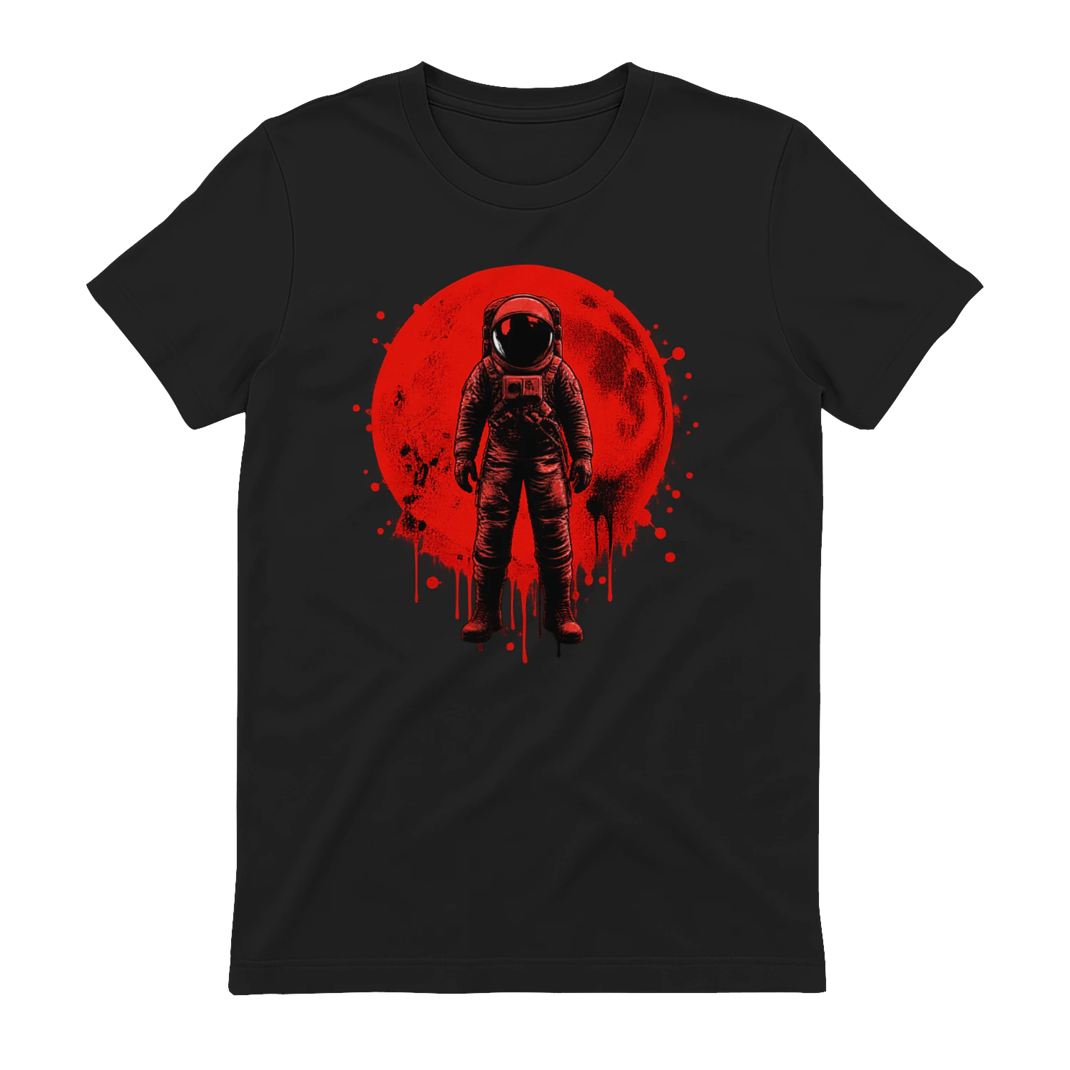 red moon astronaut, blood moon art, astronaut graphic, dark astronaut, crimson moon, space explorer, gothic space art, sci fi streetwear, astronaut t shirt, red moon design, cosmic horror, grunge astronaut, dark space art, black red graphic, moon explorer, dystopian artwork, space gothic, astronaut PNG, apocalyptic art, celestial streetwear, sci fi graphic tee, lunar eclipse art, vintage space art, dark aesthetic, cosmic illustration
