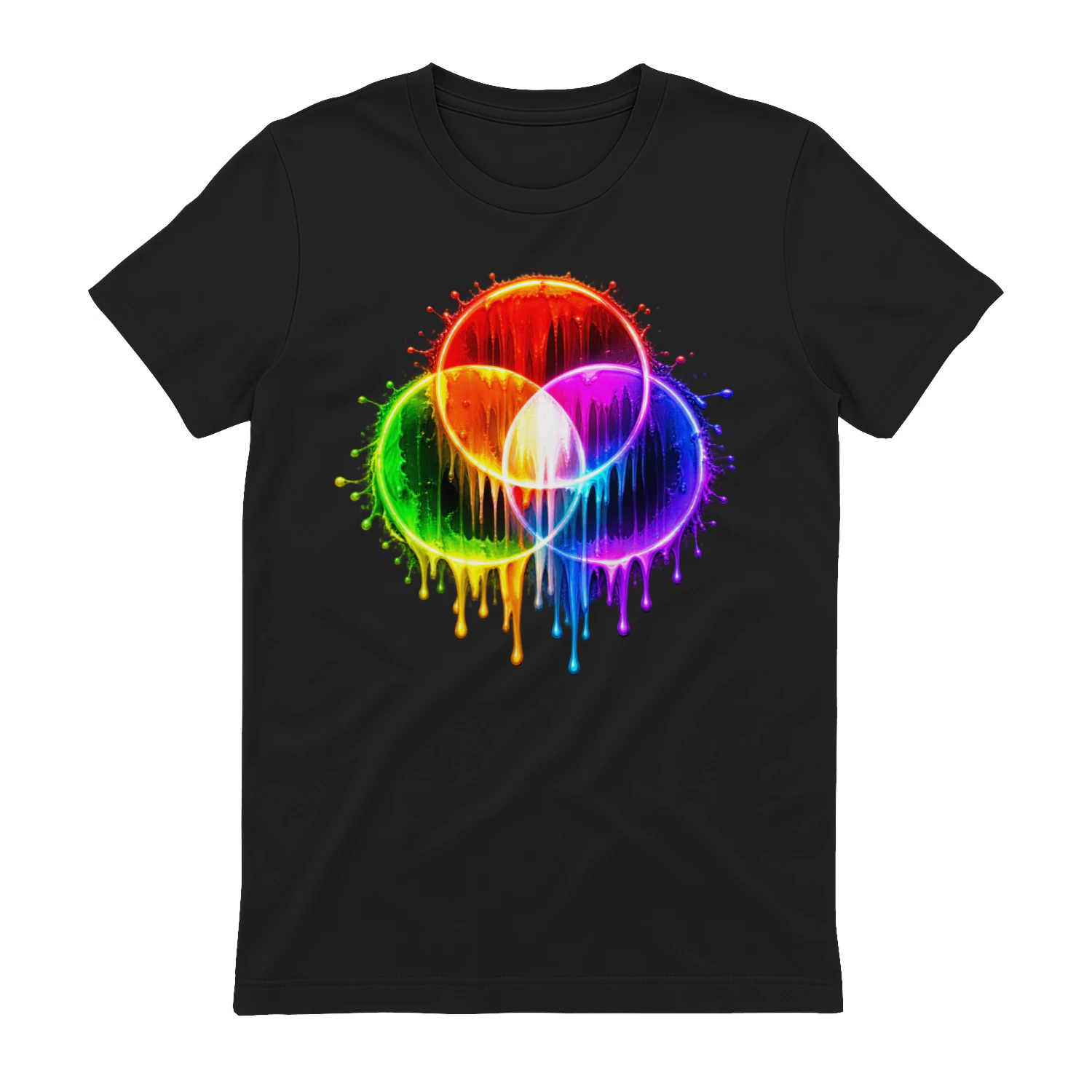 Neon Rainbow Paint Drip Design PNG – Colorful Abstract Art, Psychedelic Streetwear & Sublimation Design for T-Shirts