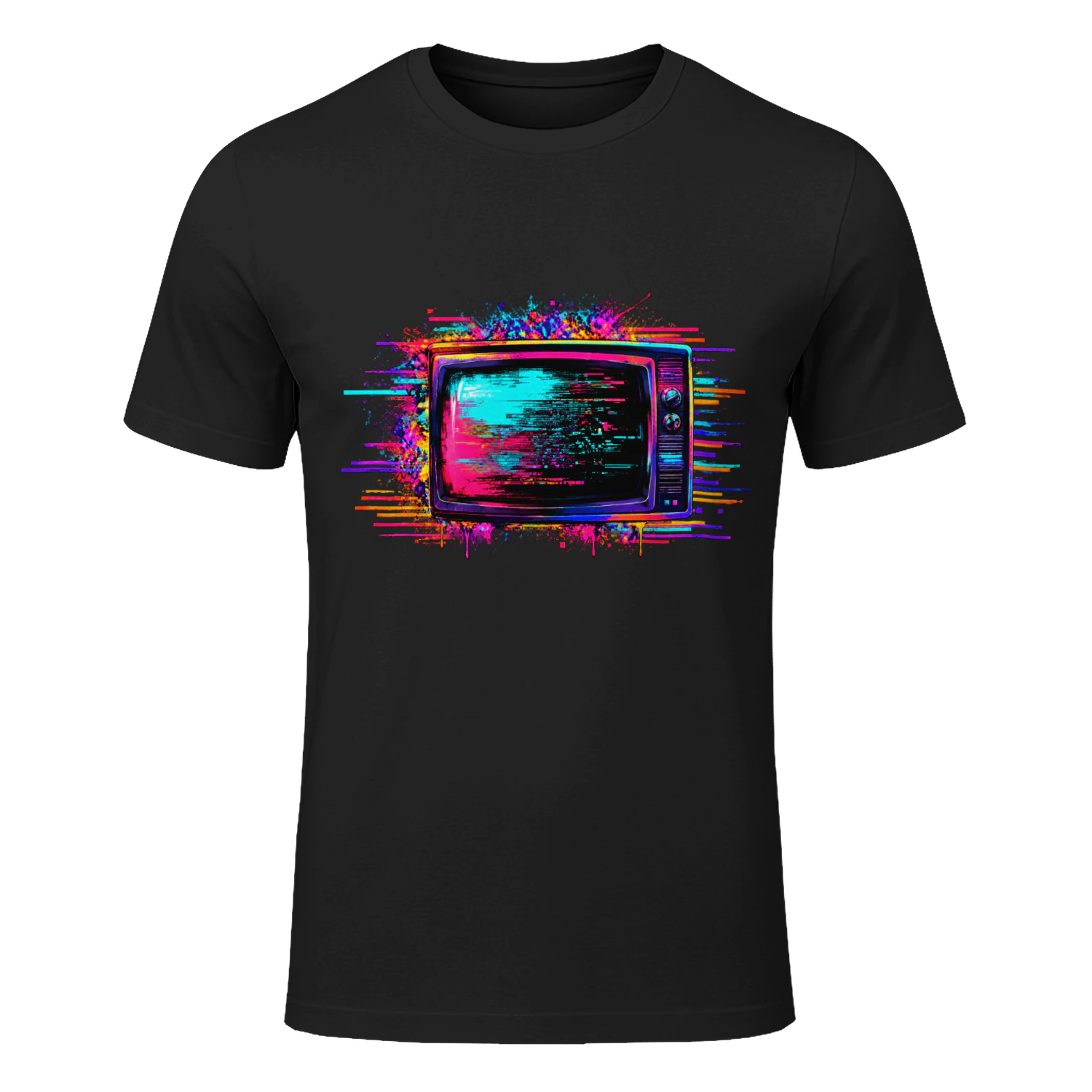 Channel Zero Glitch TV PNG, Neon Retro Television, Cyberpunk Vaporwave Art, Glitchcore Streetwear Graphic