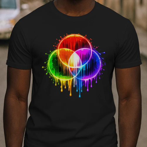 SEO Title: Neon Rainbow Paint Drip Design PNG – Colorful Abstract Art, Psychedelic Streetwear & Sublimation Design for T-Shirts