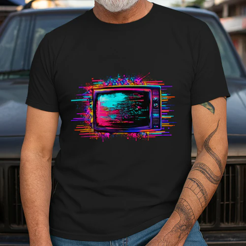 Channel Zero Glitch TV PNG, Neon Retro Television Art, Cyberpunk Vaporwave Graphic, Glitchcore Streetwear Design