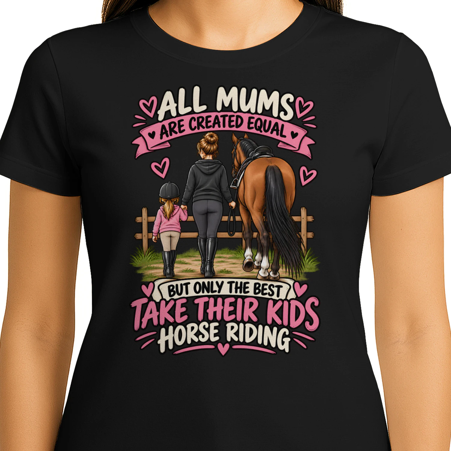 All Mums Are Created Equal – Horse Riding Mum T-Shirt, Hoodie & Sweatshirt