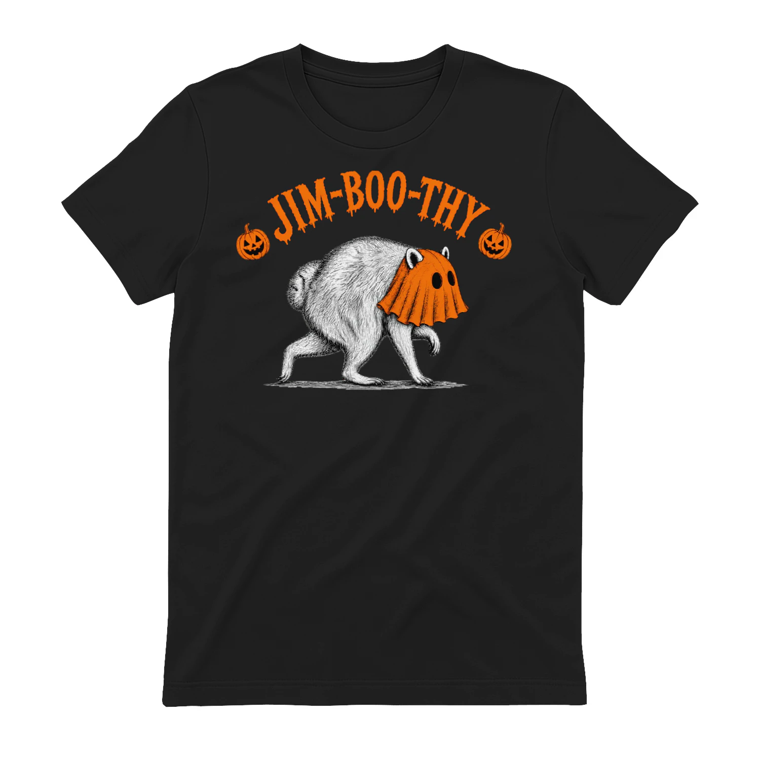 Jim-Boo-Thy Halloween Pumpkin Ghost Spooky Vintage Unisex Heavy Cotton T-shirt