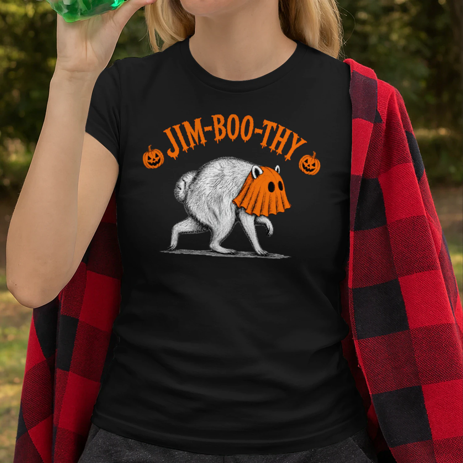 Jim-Boo-Thy Halloween Pumpkin Ghost Spooky Vintage Unisex Heavy Cotton T-shirt
