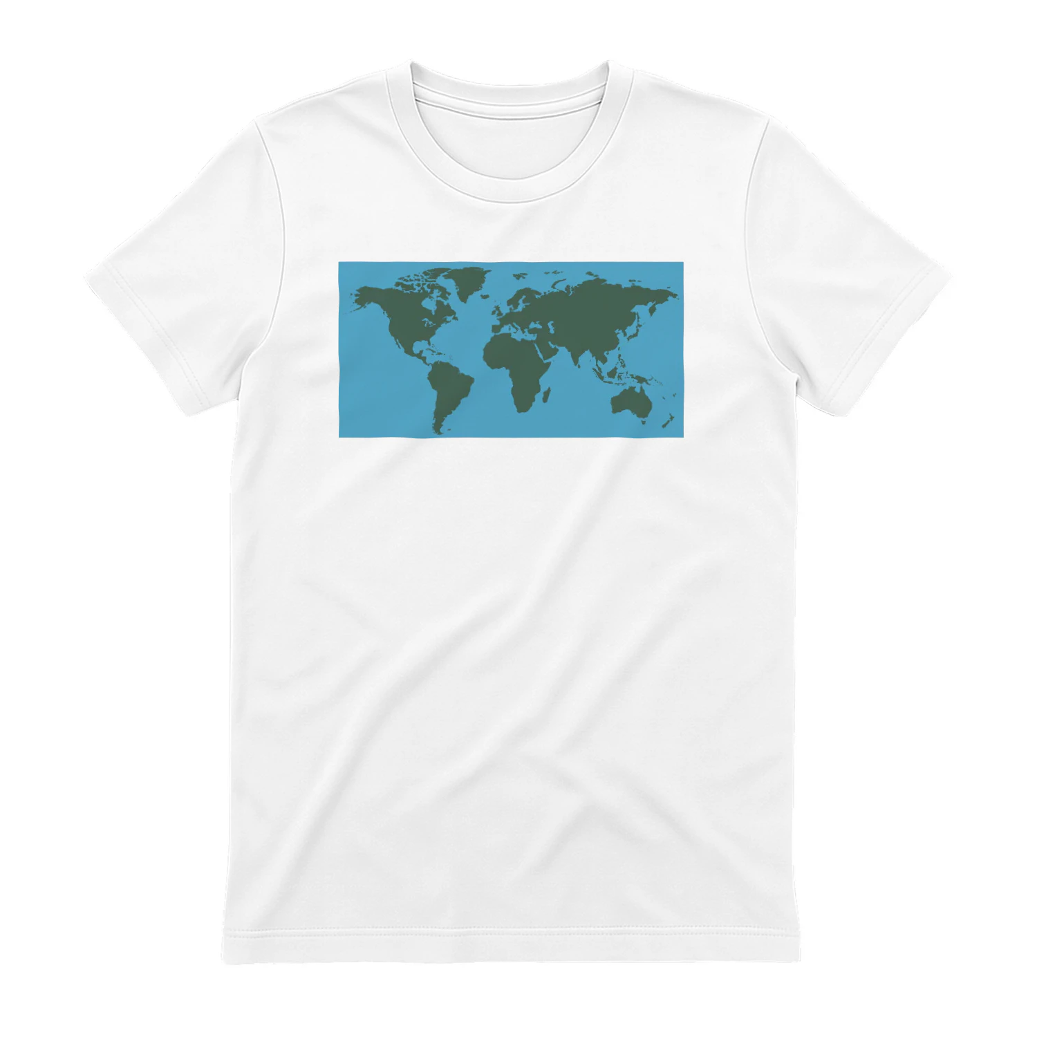 World Map Continents Green And Blue Ocean shirt