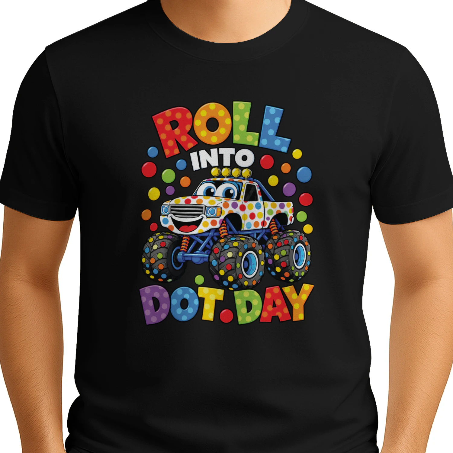 Roll Into Do Day Happy Dot Day Car Colorful Polka Dot Shirt