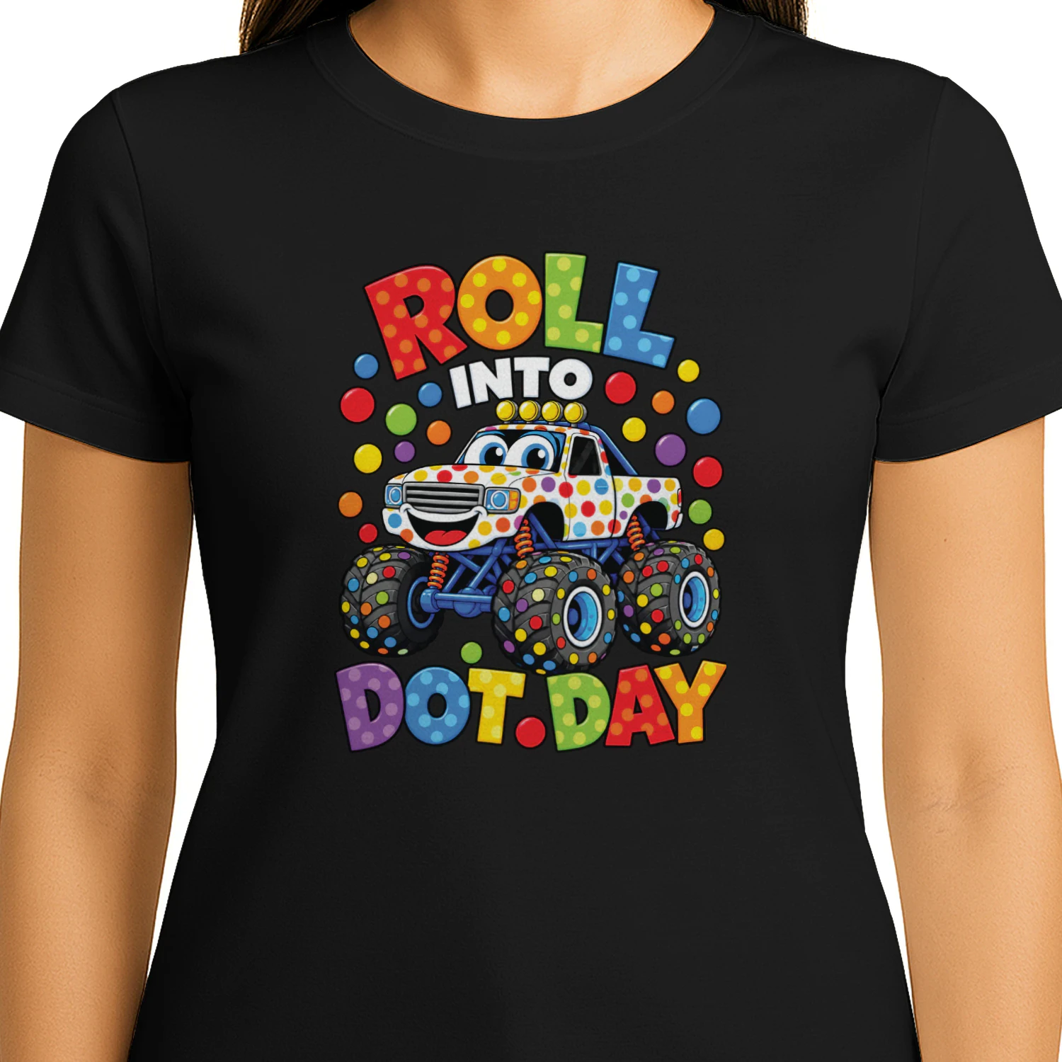 Roll Into Do Day Happy Dot Day Car Colorful Polka Dot Shirt