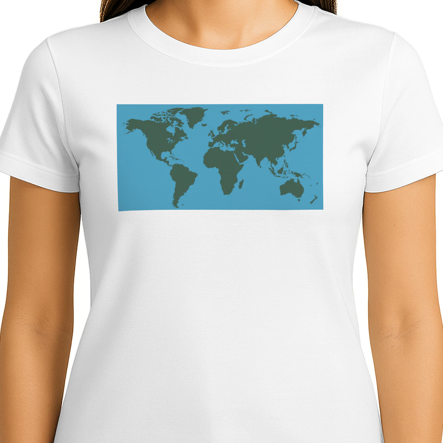 World Map Continents Green And Blue Ocean shirt