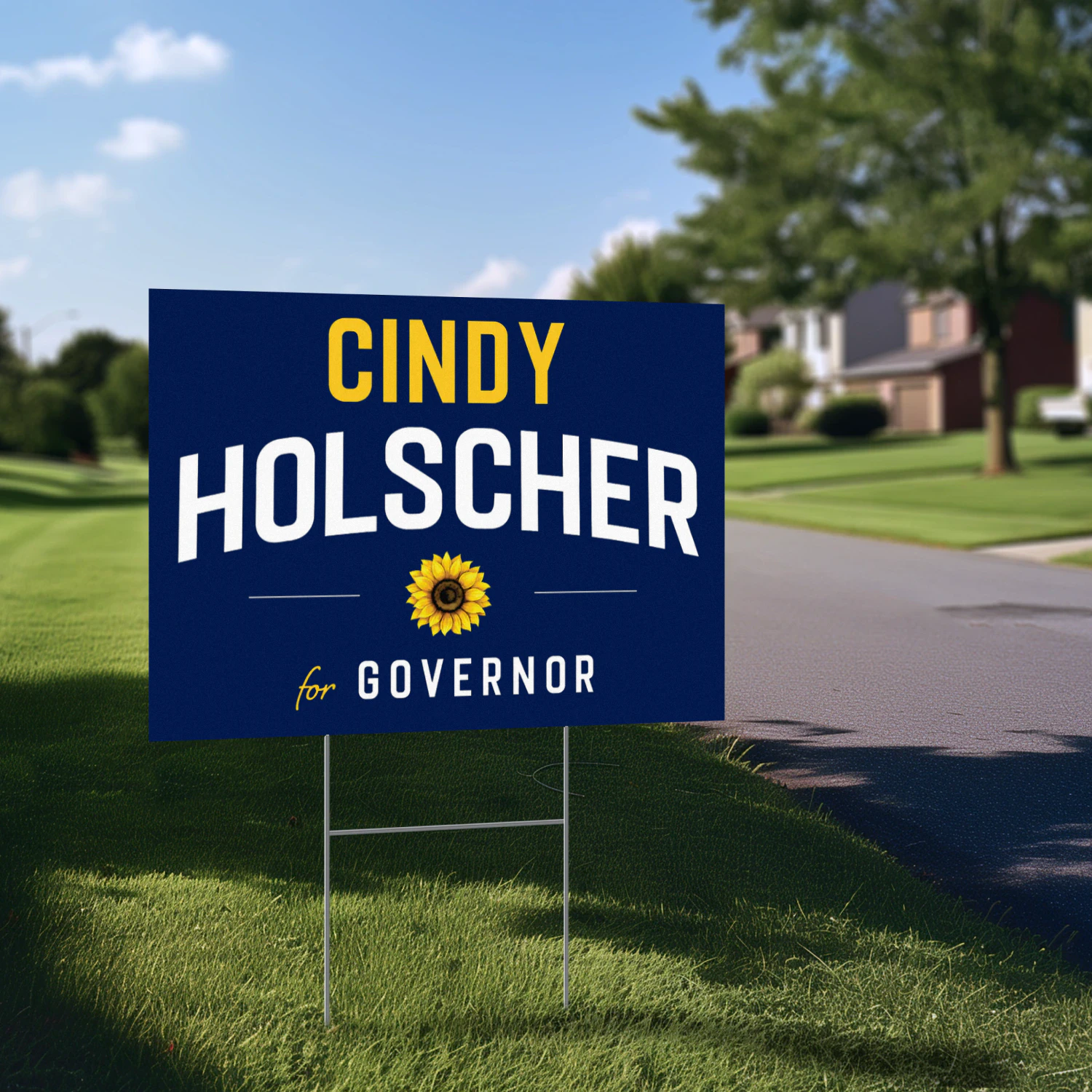 Cindy Holscher For Governor Yard Sign