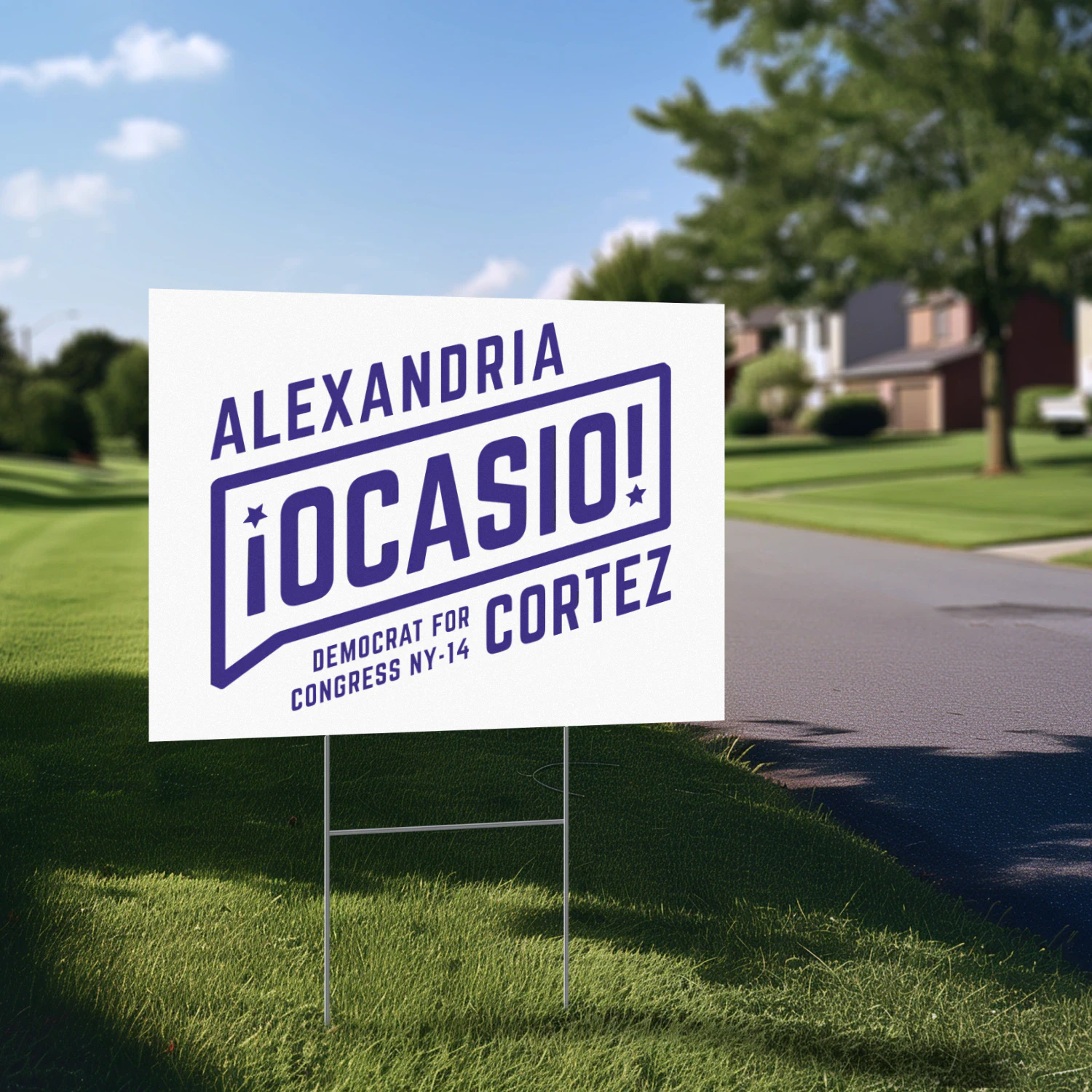 AOC Alexandria Ocasio Cortez President Yard Sign