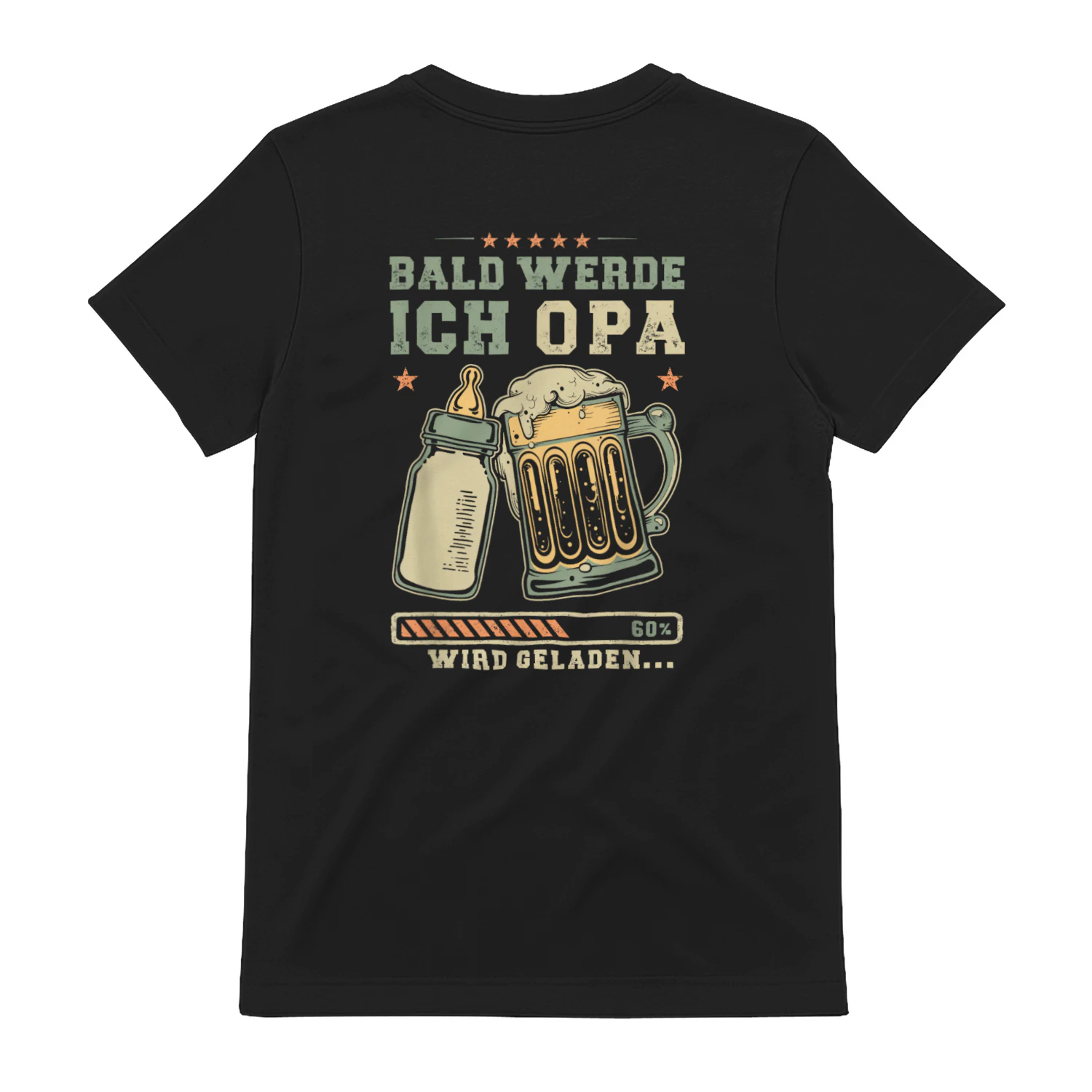 Bald werde ich Opa Babyflasche und Krug Werdender Opa T-shirt 