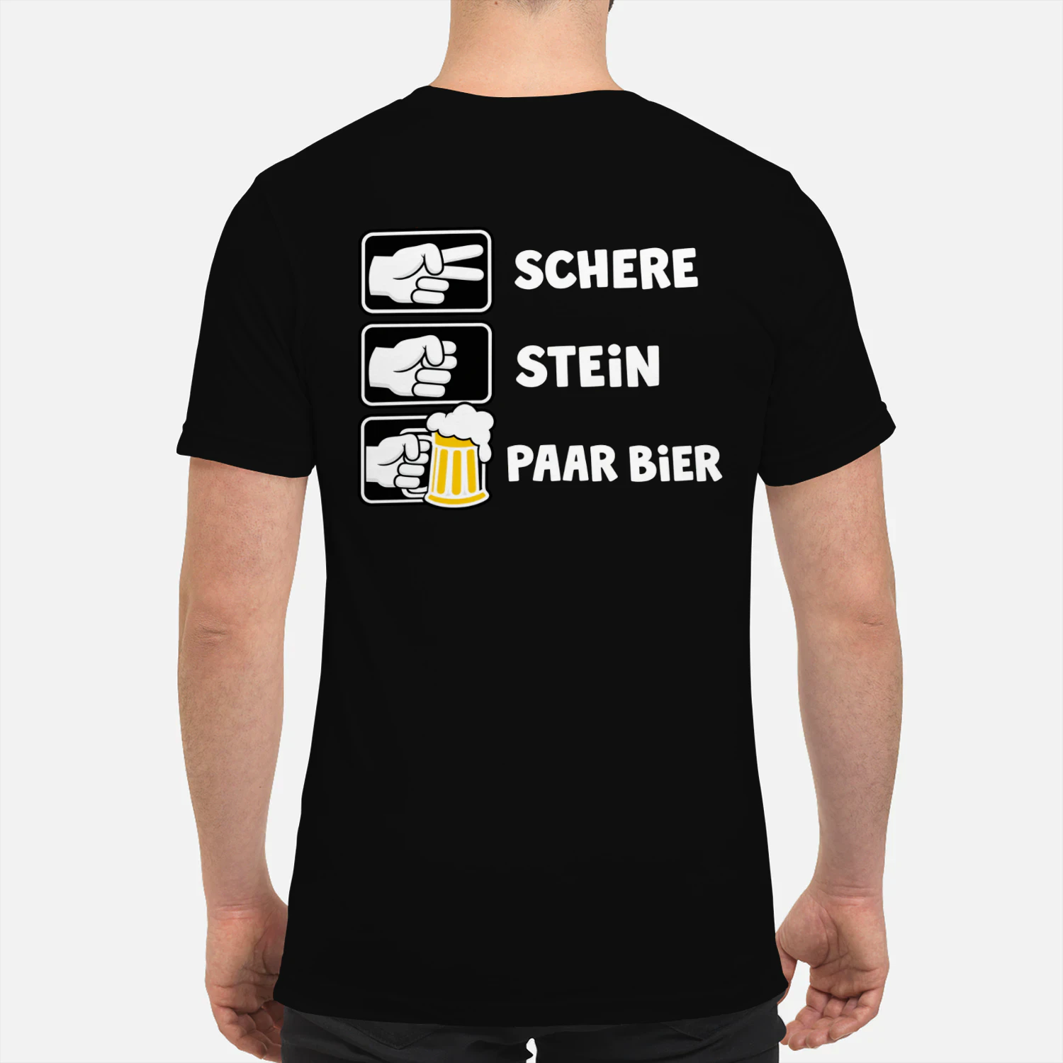 Schere Stein Paar Bier T-Shirt