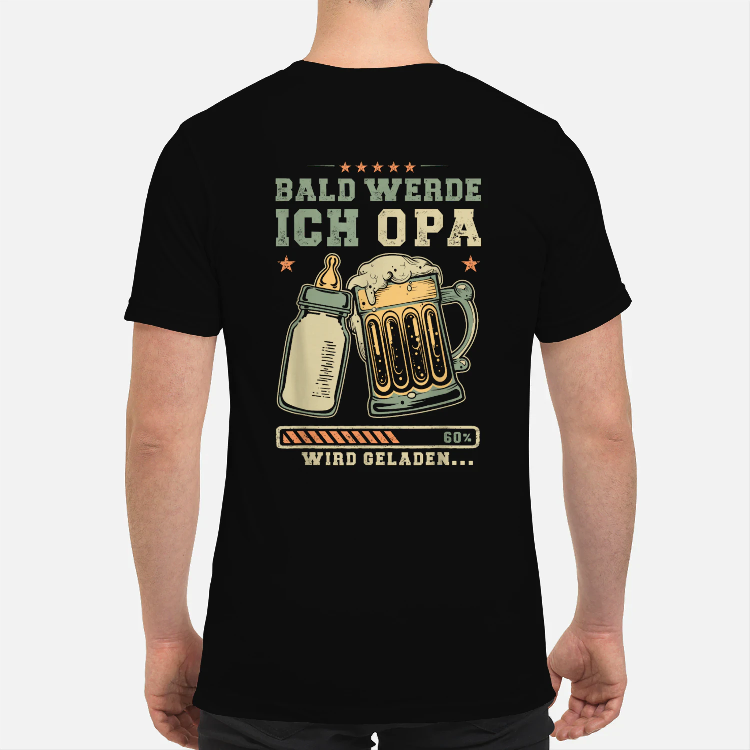 Bald werde ich Opa Babyflasche und Krug Werdender Opa T-shirt 